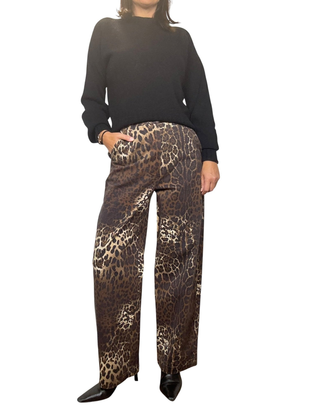 JEANS A PALAZZO MACULATO SUSY MIX - XE BLU ABBIGLIAMENTO