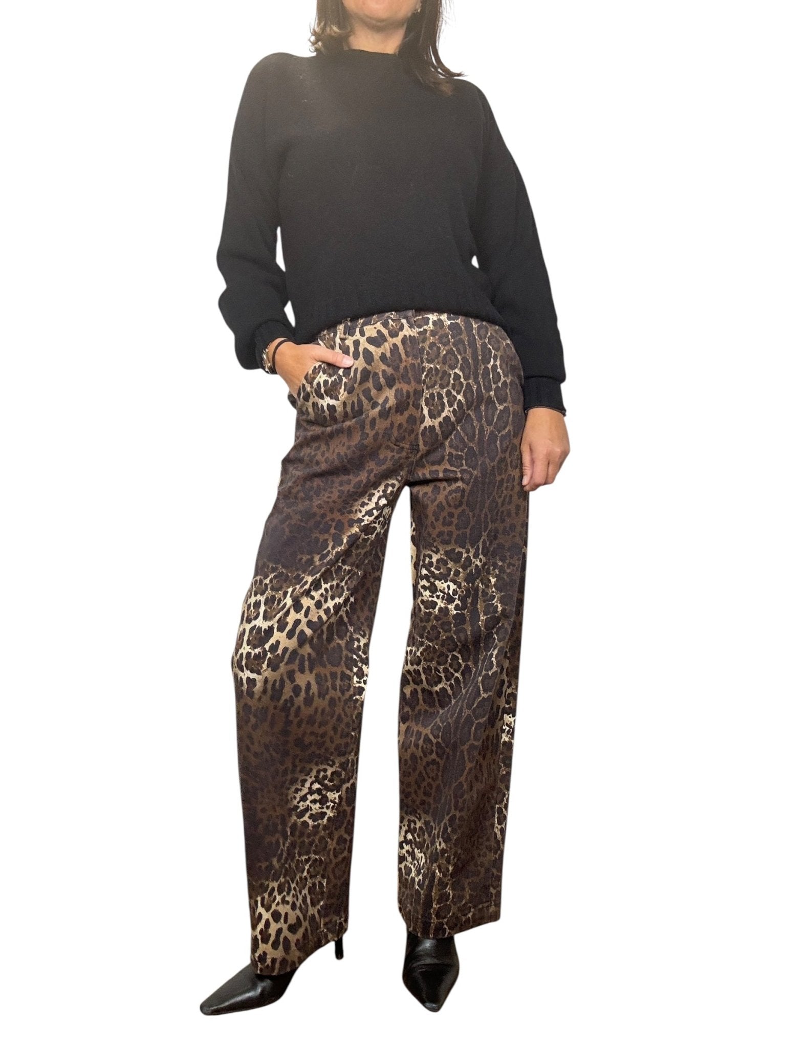 JEANS A PALAZZO MACULATO SUSY MIX - XE BLU ABBIGLIAMENTO