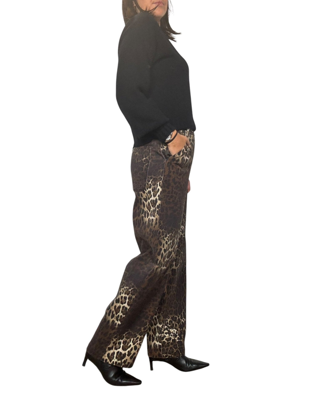 JEANS A PALAZZO MACULATO SUSY MIX - XE BLU ABBIGLIAMENTO