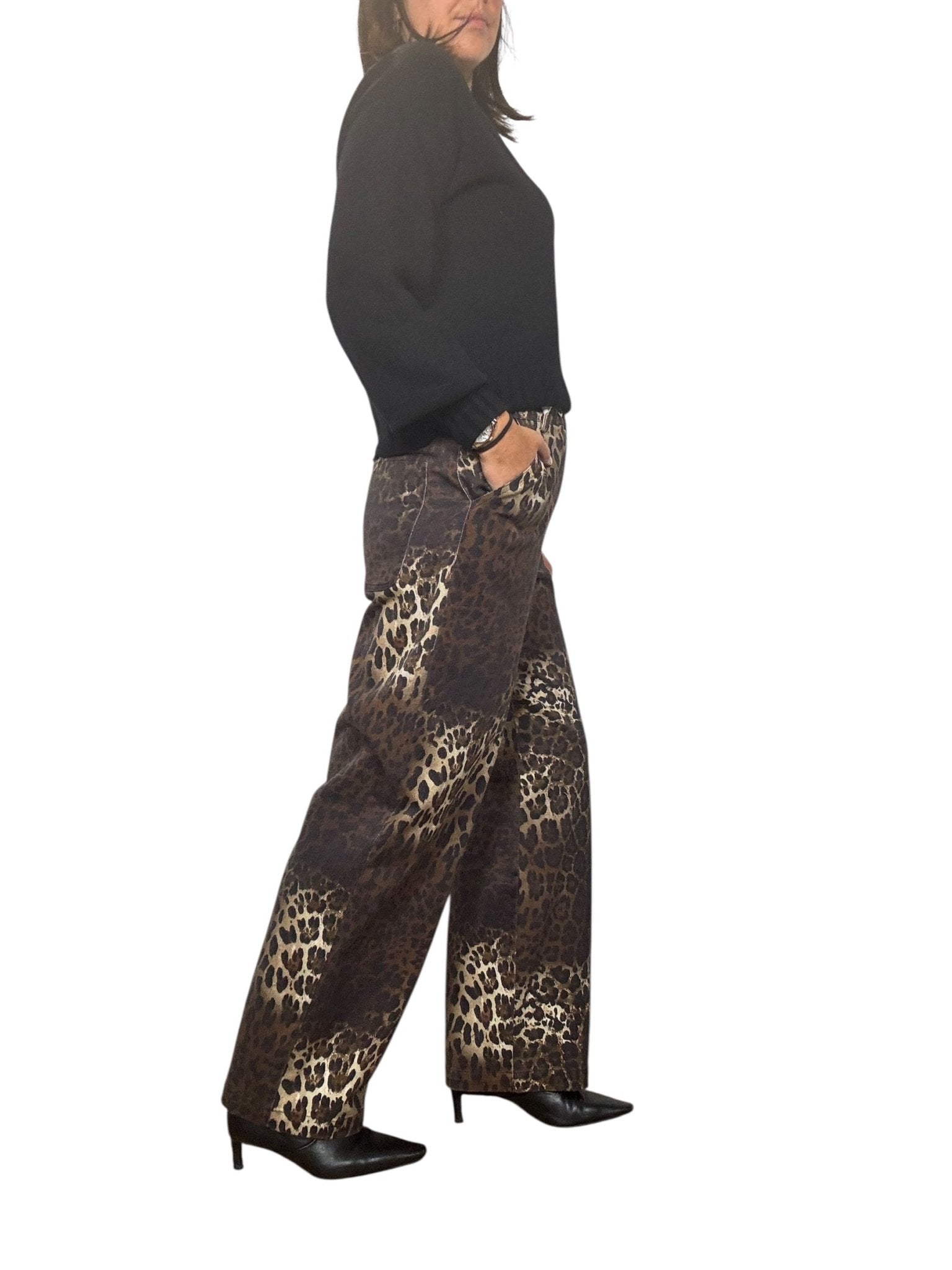 JEANS A PALAZZO MACULATO SUSY MIX - XE BLU ABBIGLIAMENTO