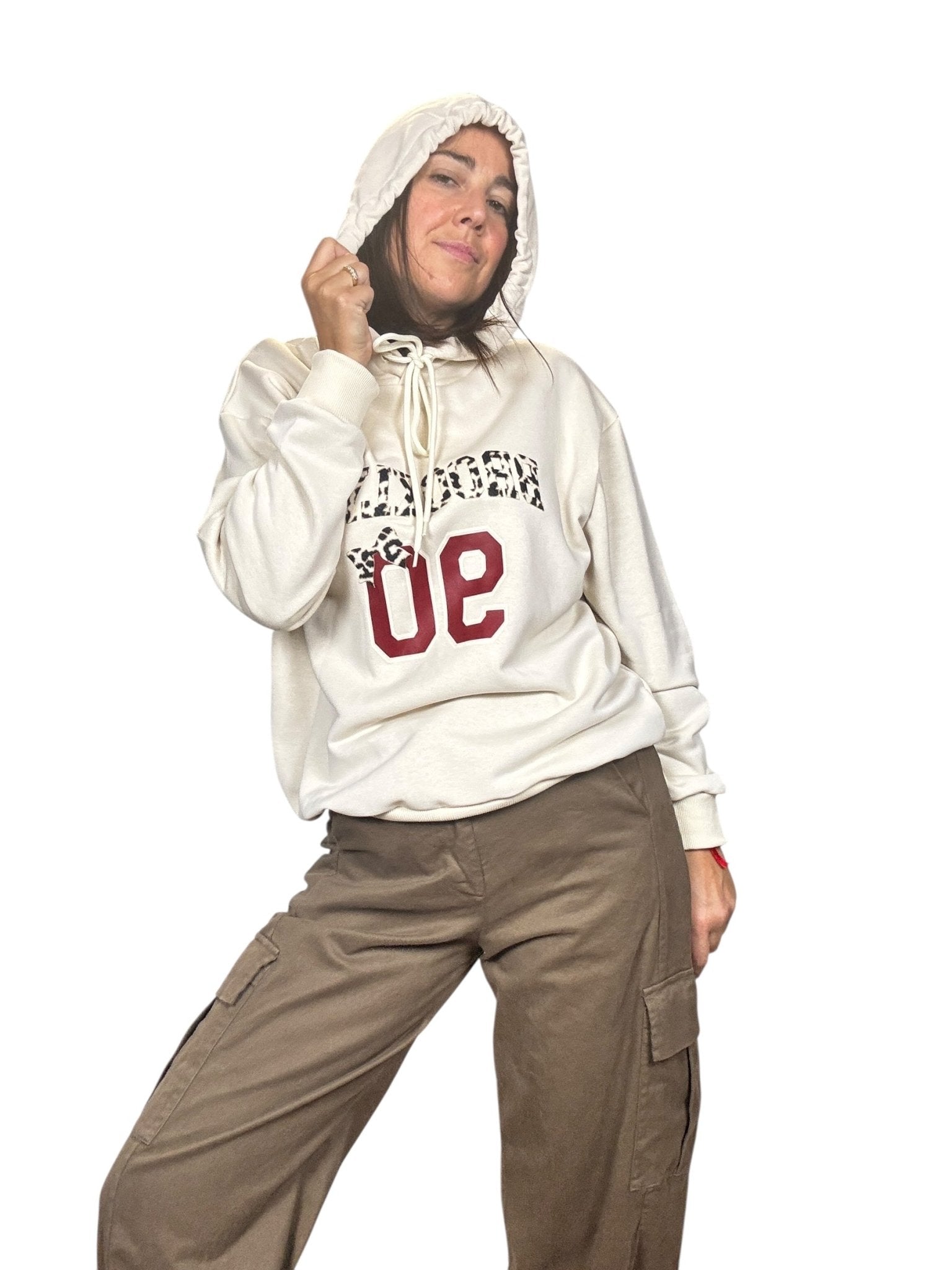 FELPA CON CAPPUCCIO SUSY MIX - XE BLU ABBIGLIAMENTO