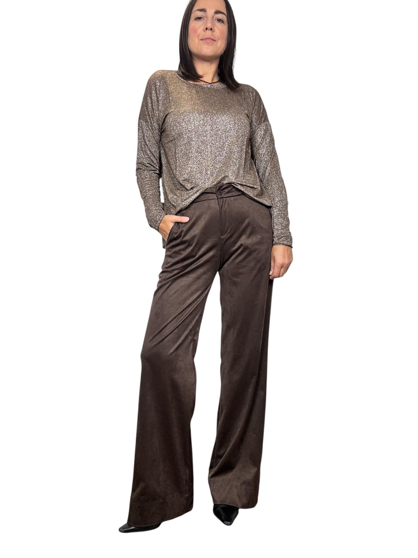 PANTALONE A PALAZZO IN ECODAINETTO SUSY MIX