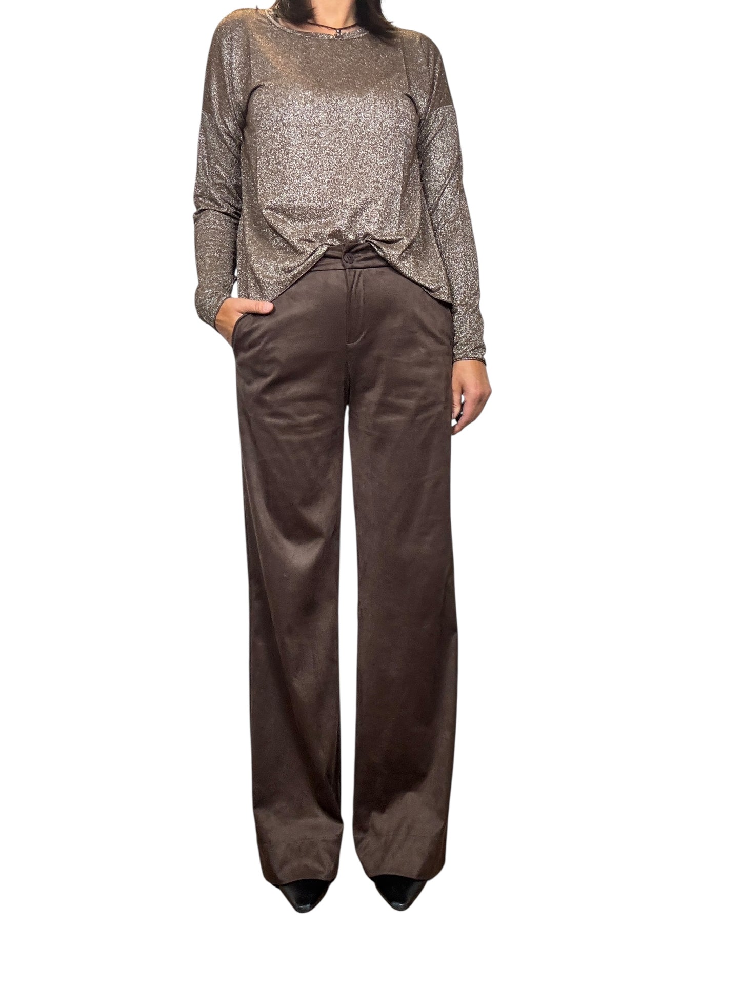 PANTALONE A PALAZZO IN ECODAINETTO SUSY MIX