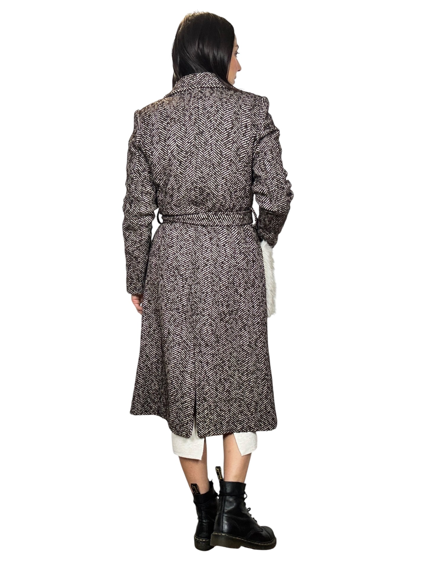 CAPPOTTO SPINATO CON TASCHE ON ECO-PELLICCIA SUSY MIX
