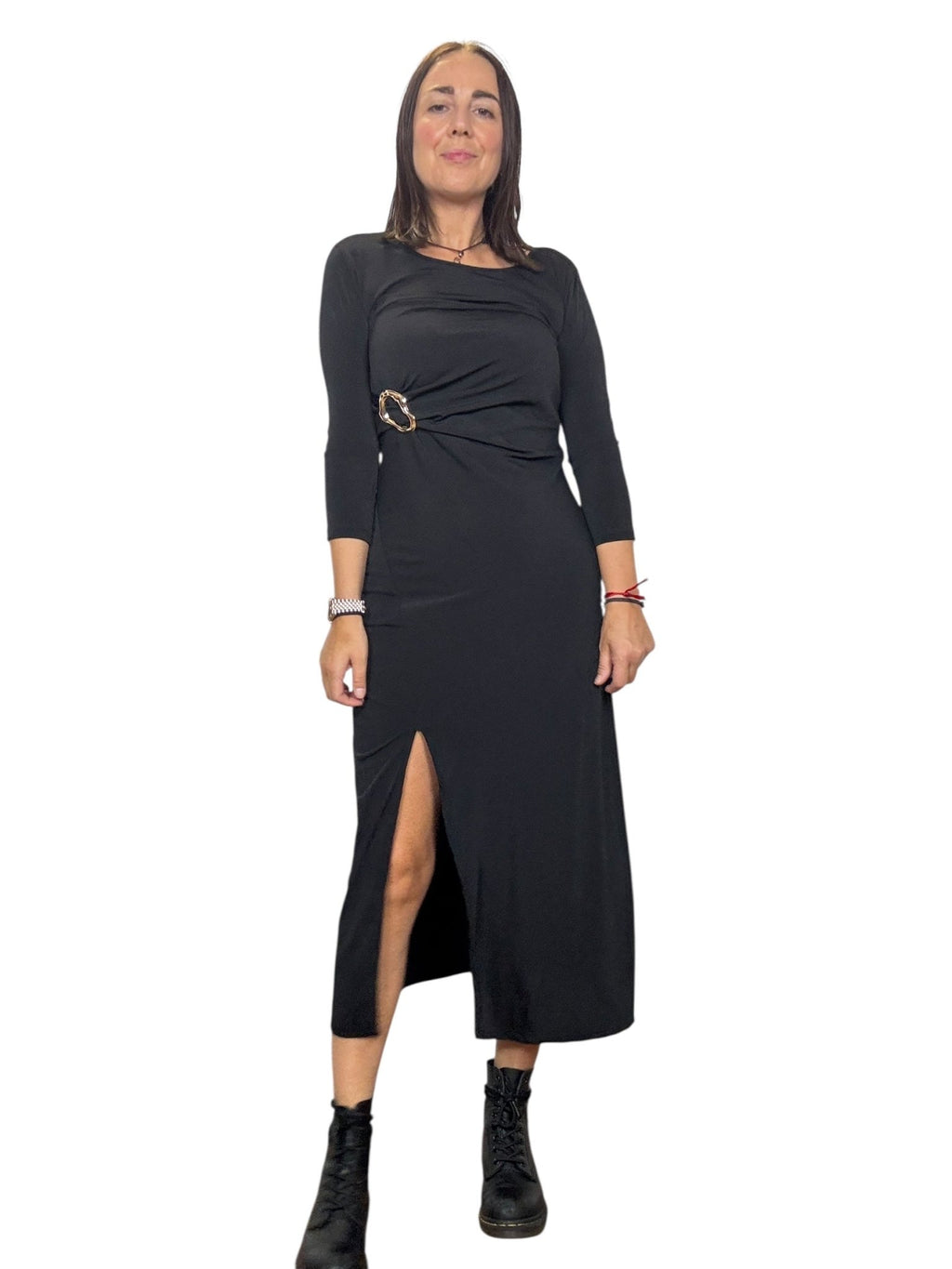 ABITO DRAPPEGGIATO CON DETTAGLIO SUSY MIX - XE BLU ABBIGLIAMENTO