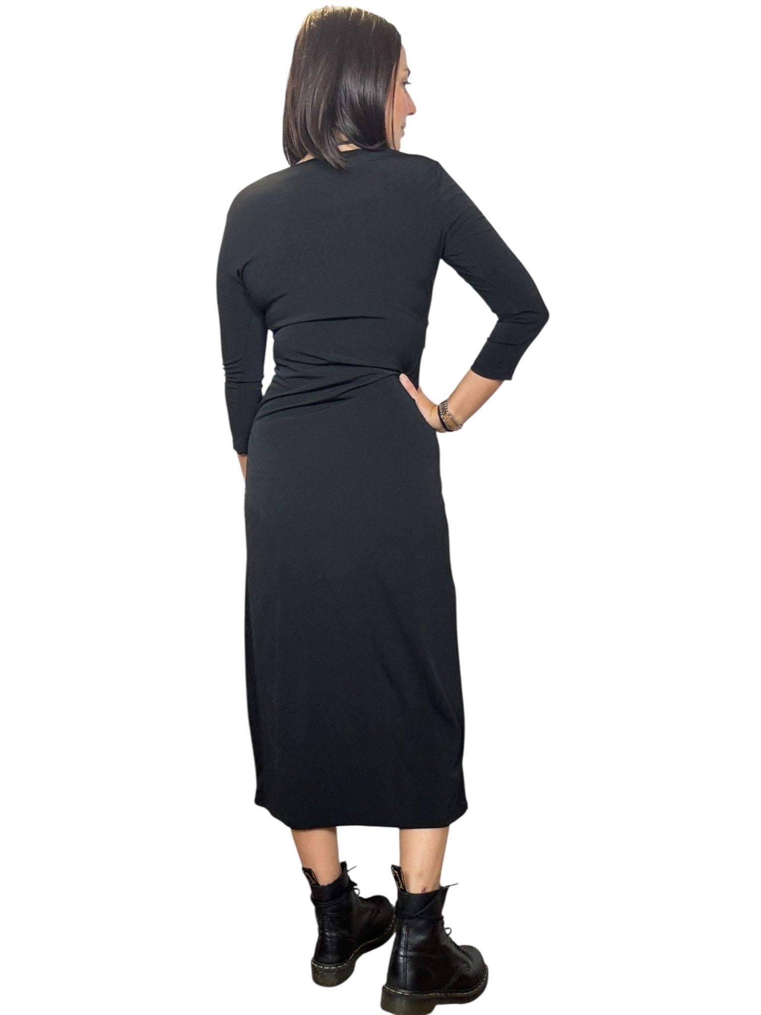 ABITO DRAPPEGGIATO CON DETTAGLIO SUSY MIX - XE BLU ABBIGLIAMENTO