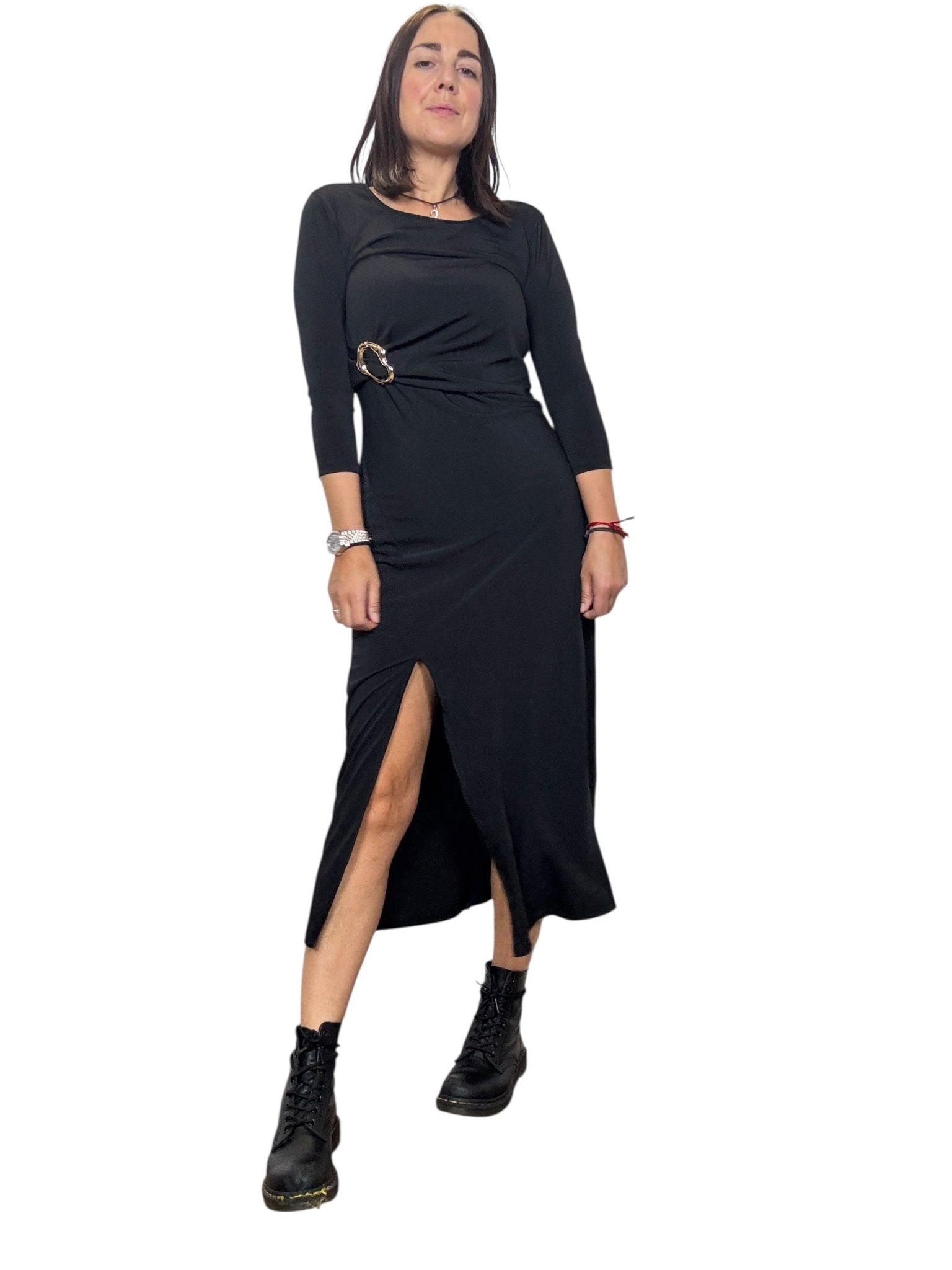 ABITO DRAPPEGGIATO CON DETTAGLIO SUSY MIX - XE BLU ABBIGLIAMENTO