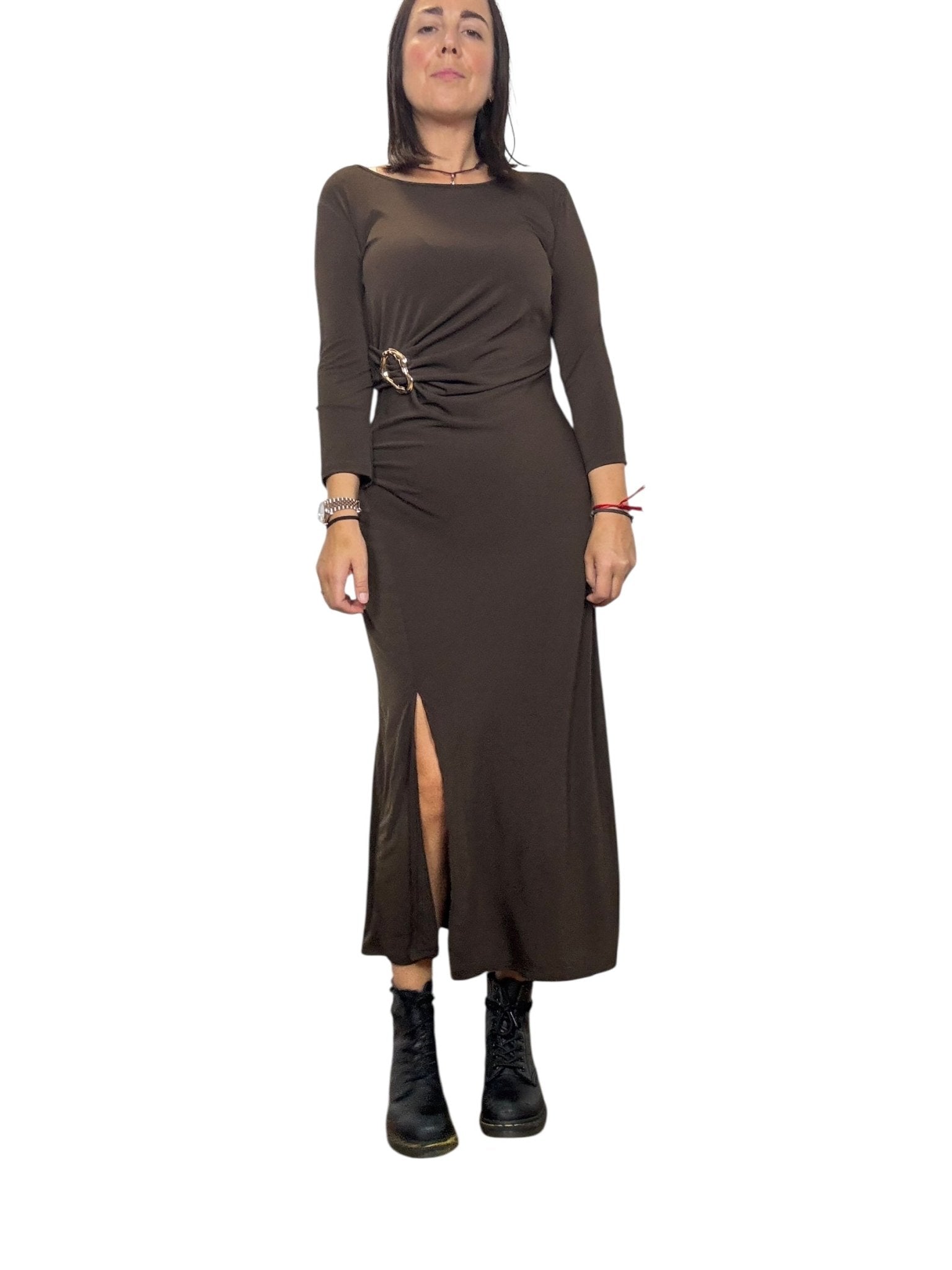 ABITO DRAPPEGGIATO CON DETTAGLIO SUSY MIX - XE BLU ABBIGLIAMENTO