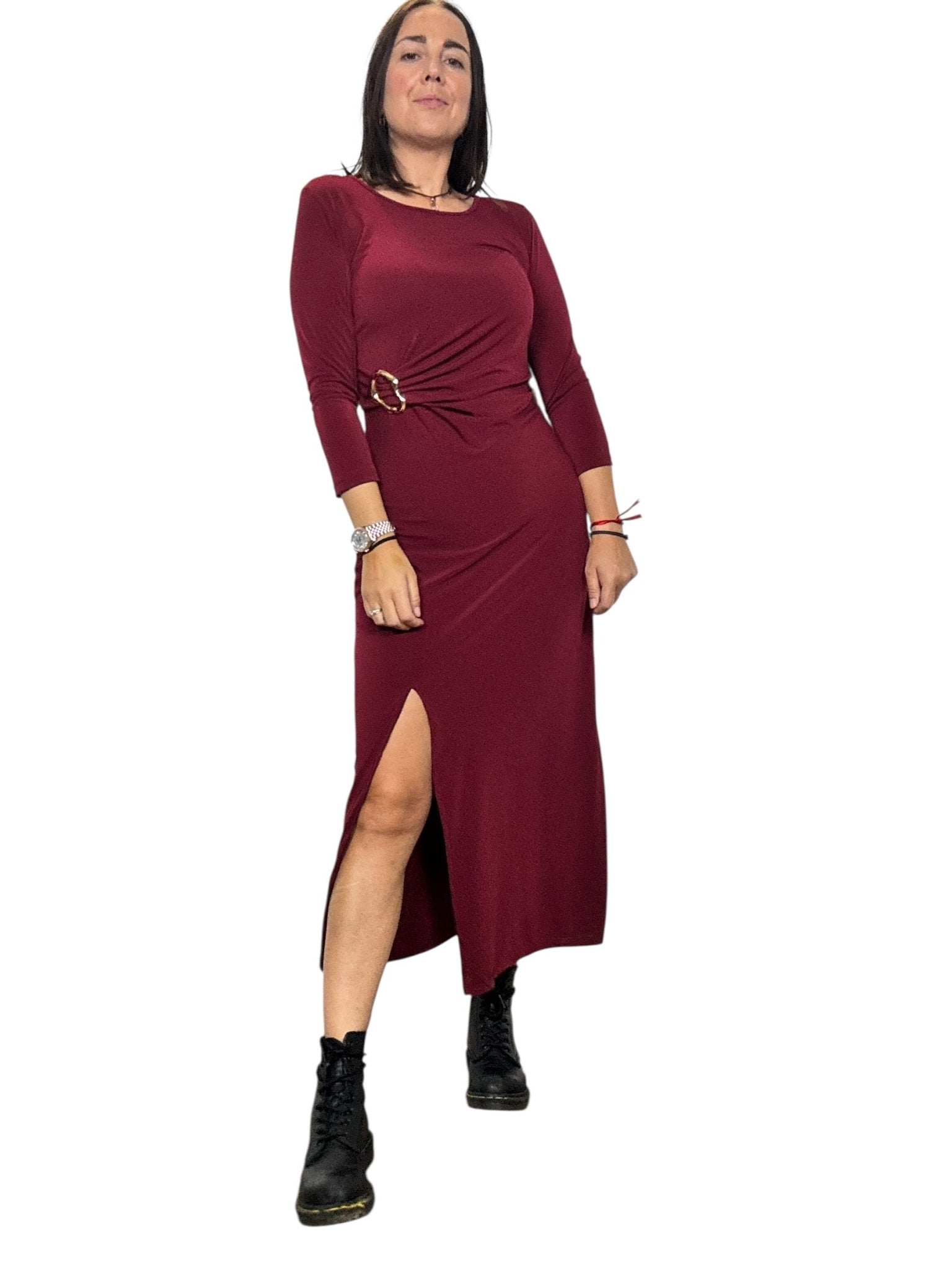 ABITO DRAPPEGGIATO CON DETTAGLIO SUSY MIX - XE BLU ABBIGLIAMENTO