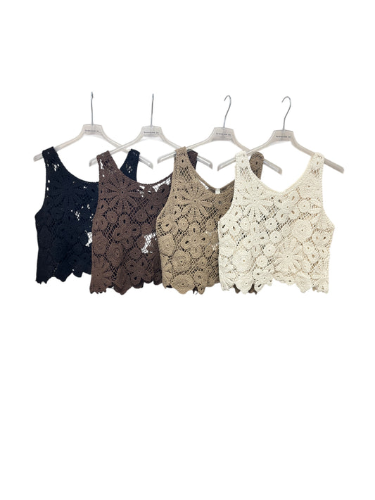TOP CROPPED CROCHET TENSIONE IN