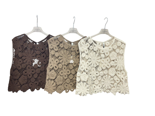 TOP CROCHET SPALLA LARGA TENSIONE IN