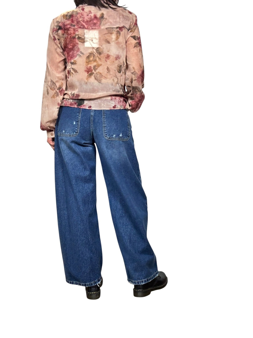 JEANS A PALAZZO CON ROTTURE SUSY MIX - XE BLU ABBIGLIAMENTO