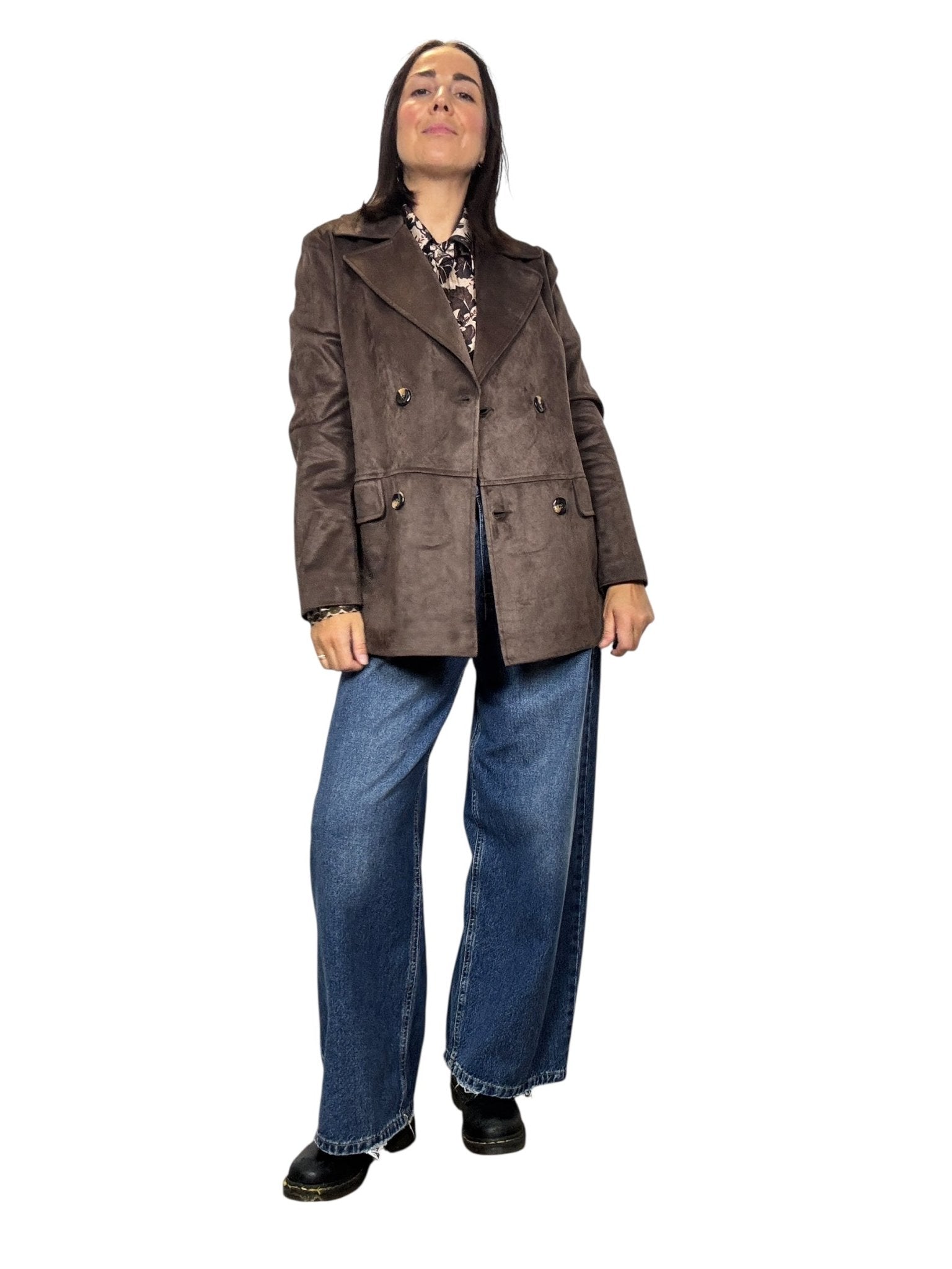 GIACCA A DOPPIOPETTO IN ECODAINETTO SUSY MIX - XE BLU ABBIGLIAMENTO