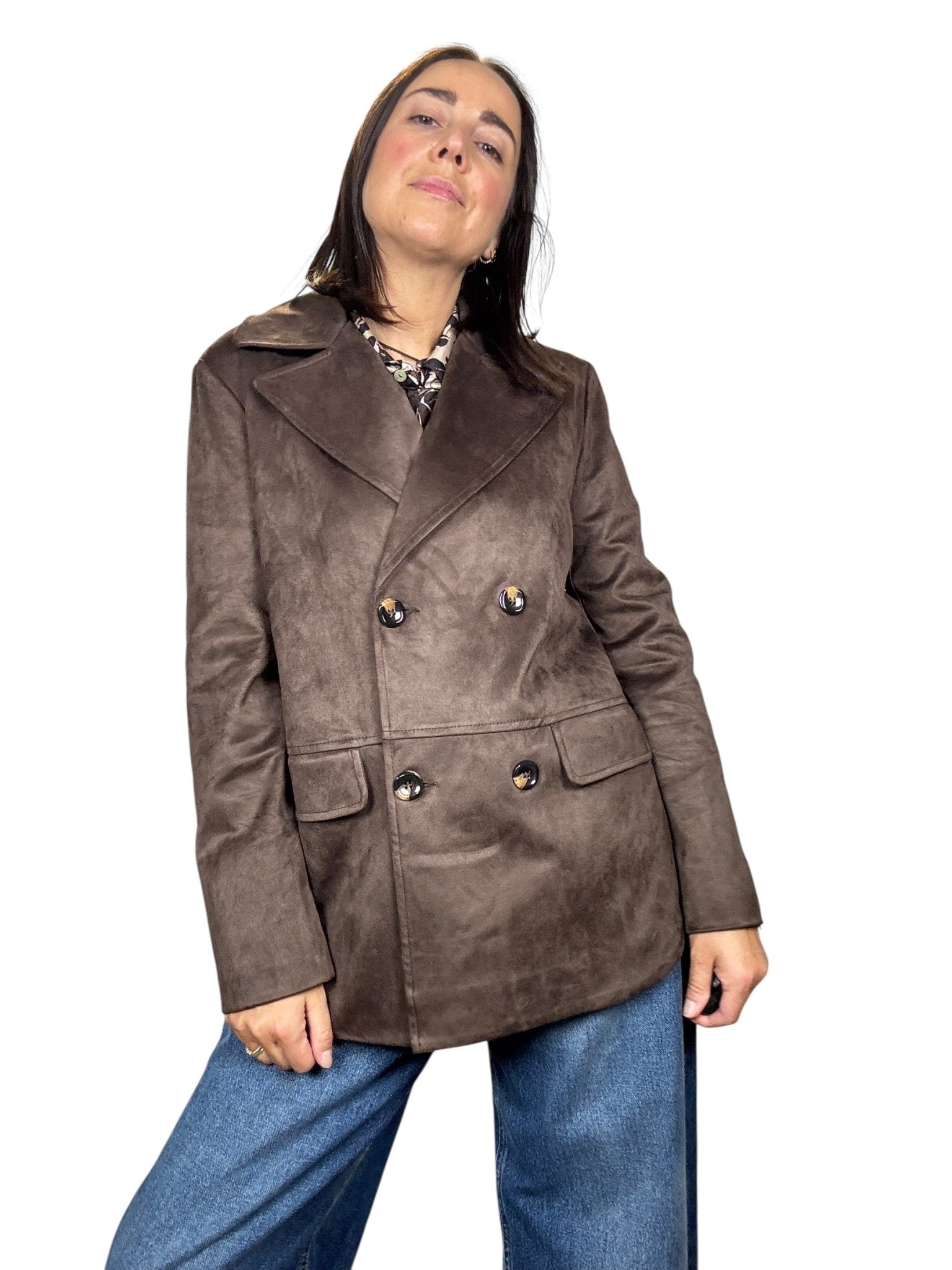 GIACCA A DOPPIOPETTO IN ECODAINETTO SUSY MIX - XE BLU ABBIGLIAMENTO