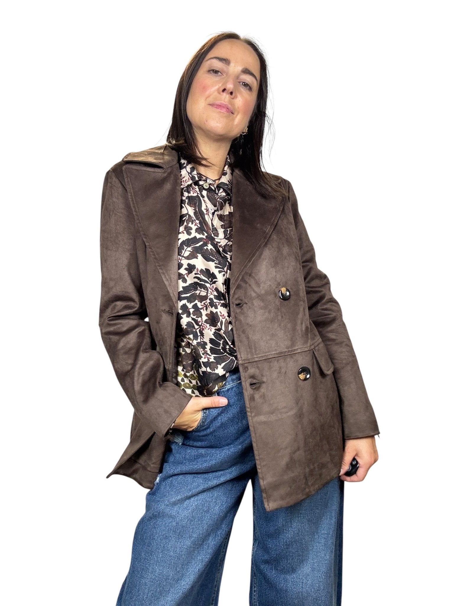 GIACCA A DOPPIOPETTO IN ECODAINETTO SUSY MIX - XE BLU ABBIGLIAMENTO