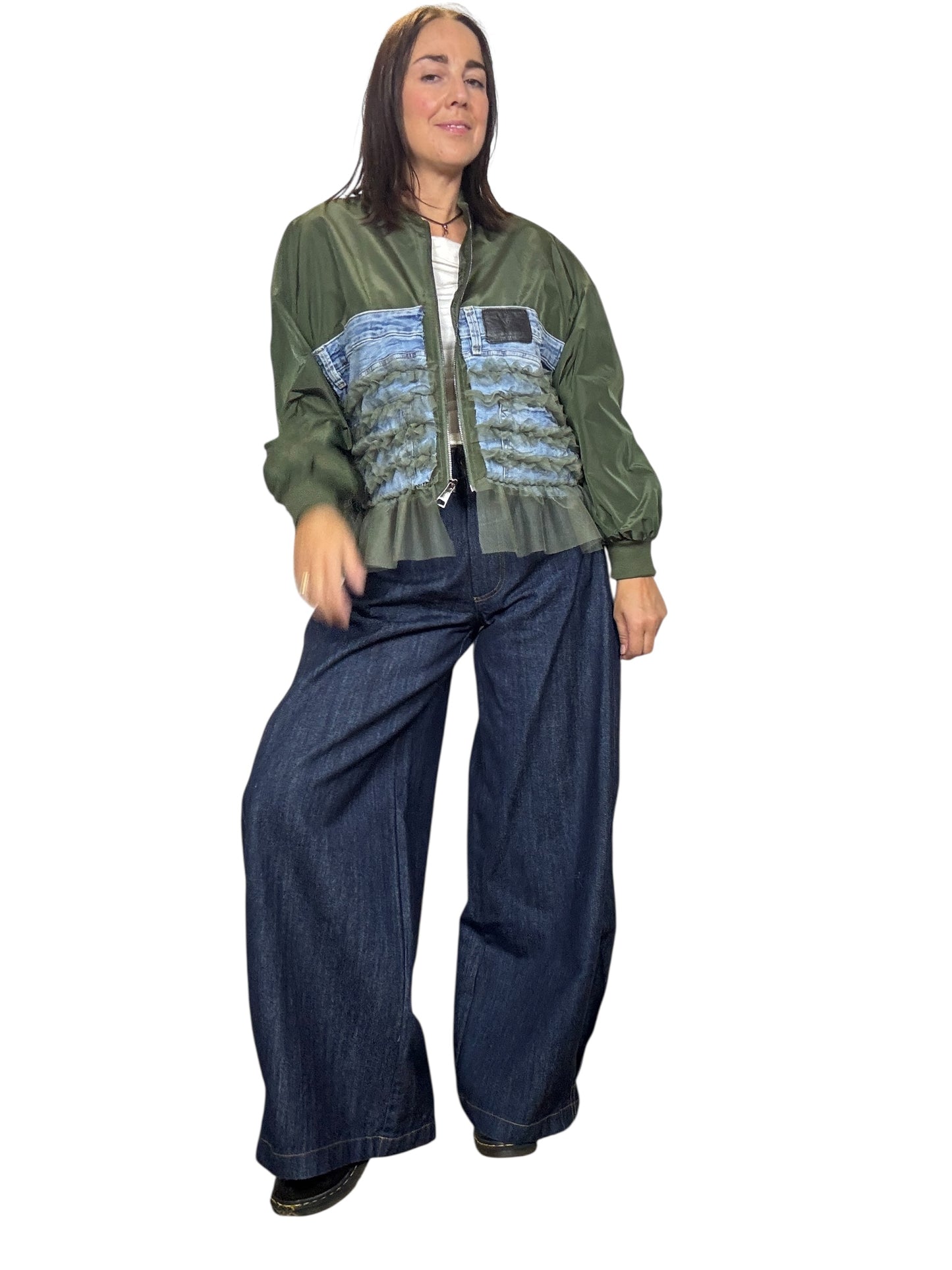 BOMBER VINTAGE IN TELA VELA CON TULLE SUSY MIX