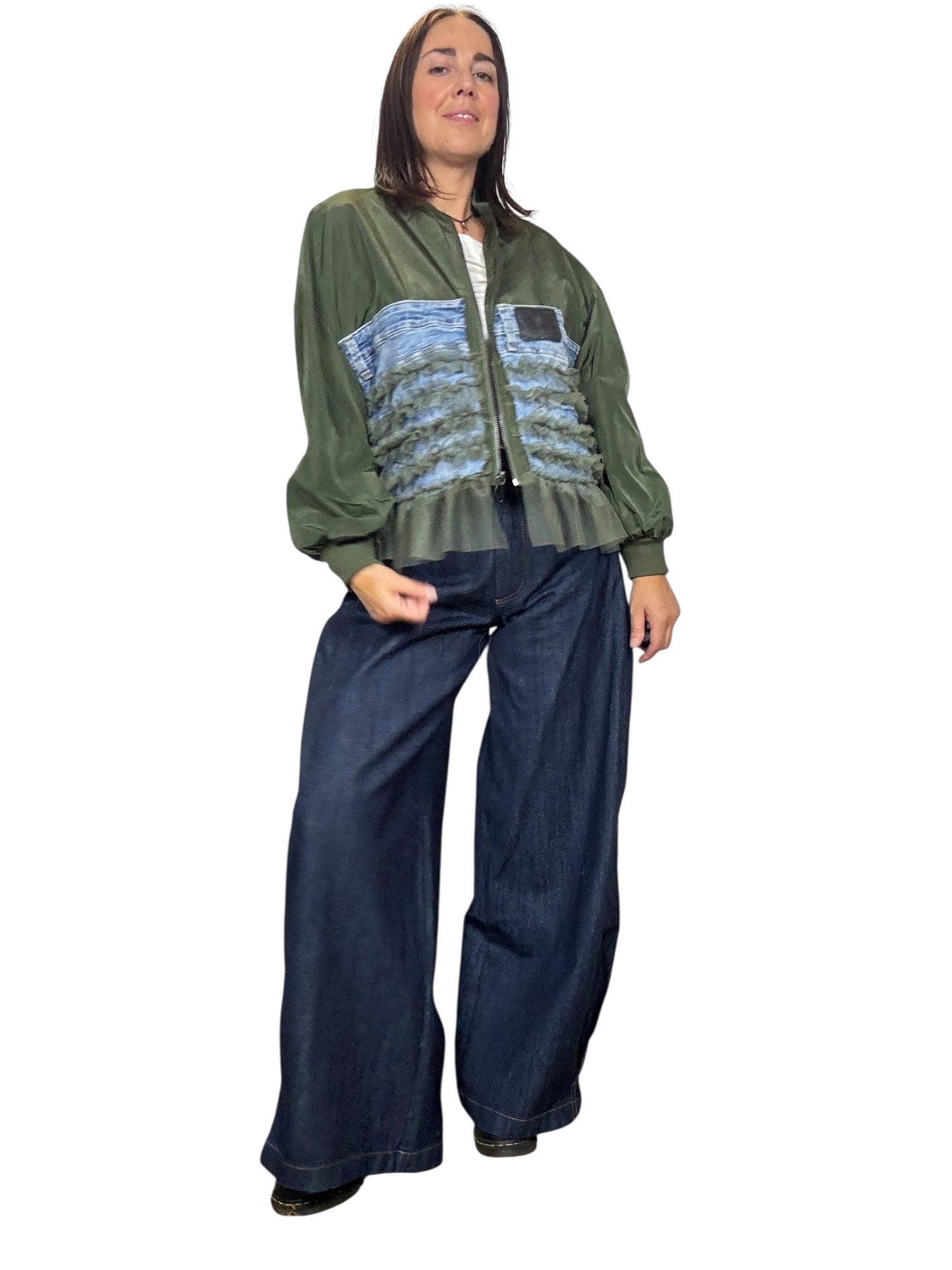 BOMBER VINTAGE IN TELA VELA CON TULLE SUSY MIX