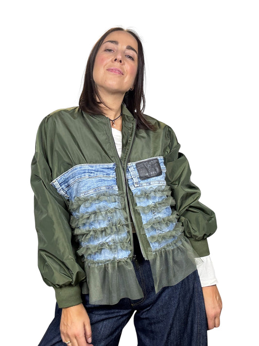 BOMBER VINTAGE IN TELA VELA CON TULLE SUSY MIX