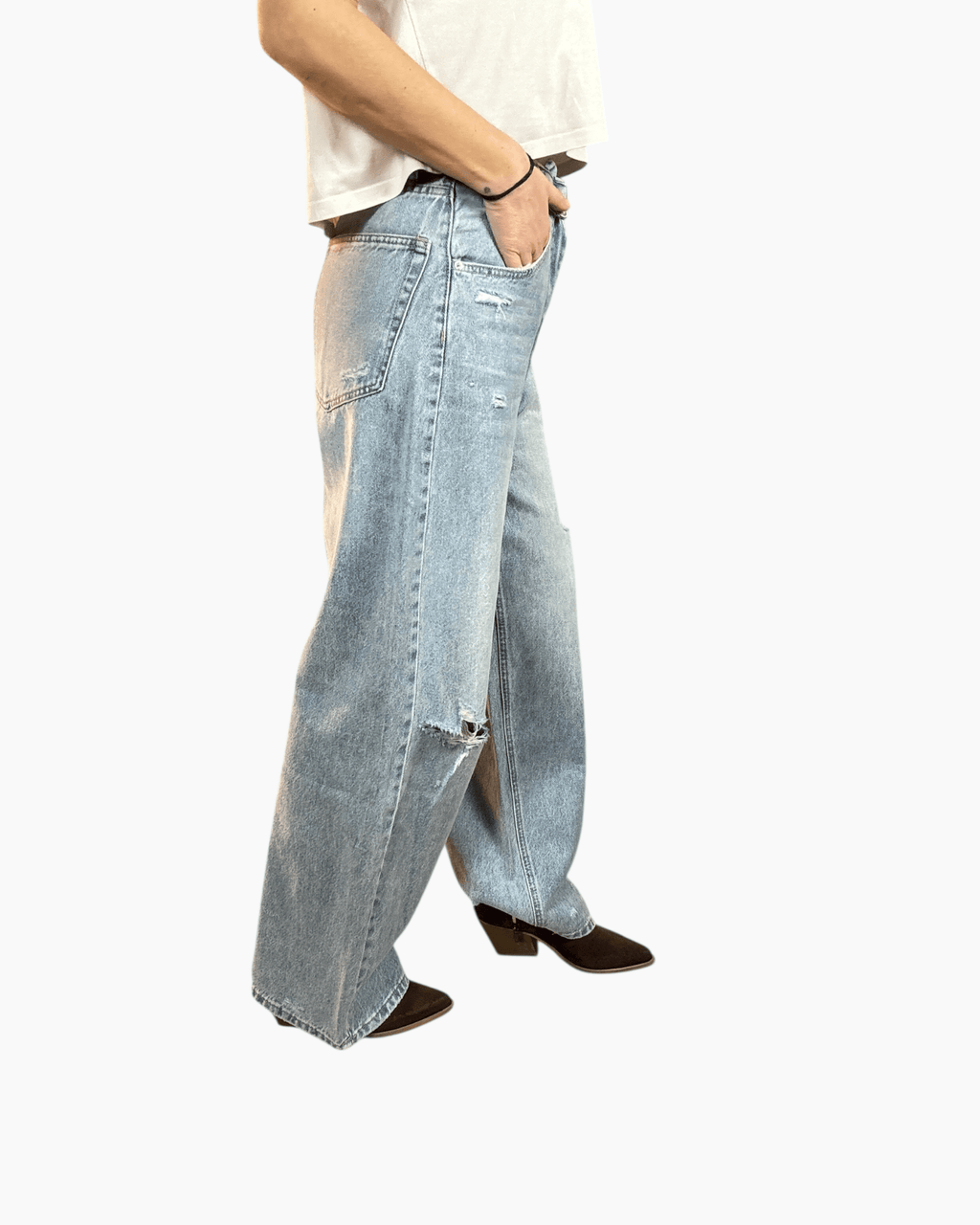 JEANS CINTURONE RISVOLTATO SUSY MIX - XE BLU ABBIGLIAMENTO