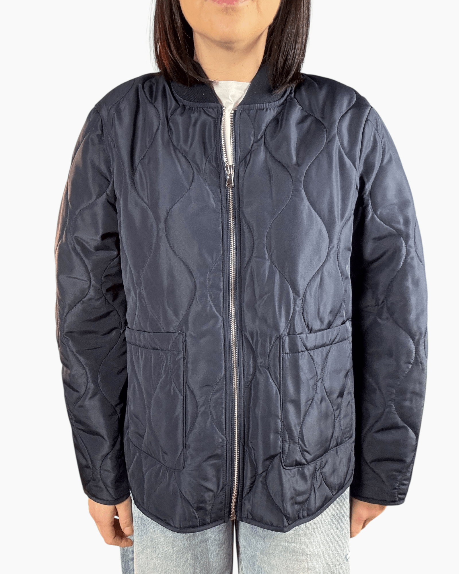 GIUBBINO TRAPUNTATO LUNGO SUSY MIX - XE BLU ABBIGLIAMENTO