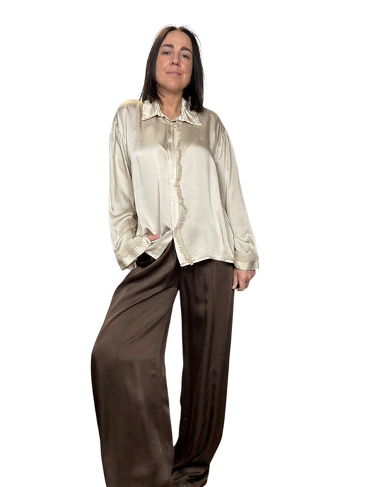 CAMICIA FLUIDA CON FRANGETTA KONTATTO
