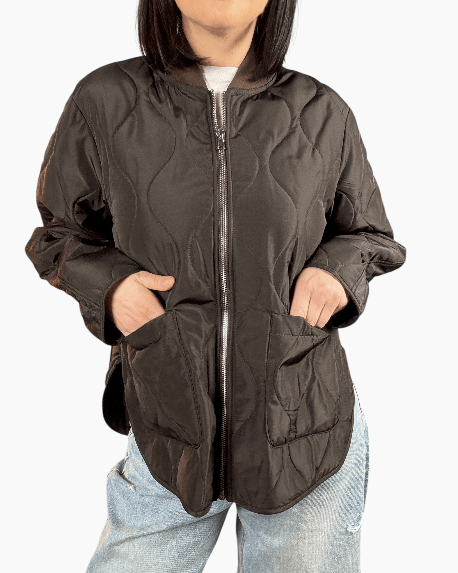 GIUBBINO TRAPUNTATO LUNGO SUSY MIX - XE BLU ABBIGLIAMENTO