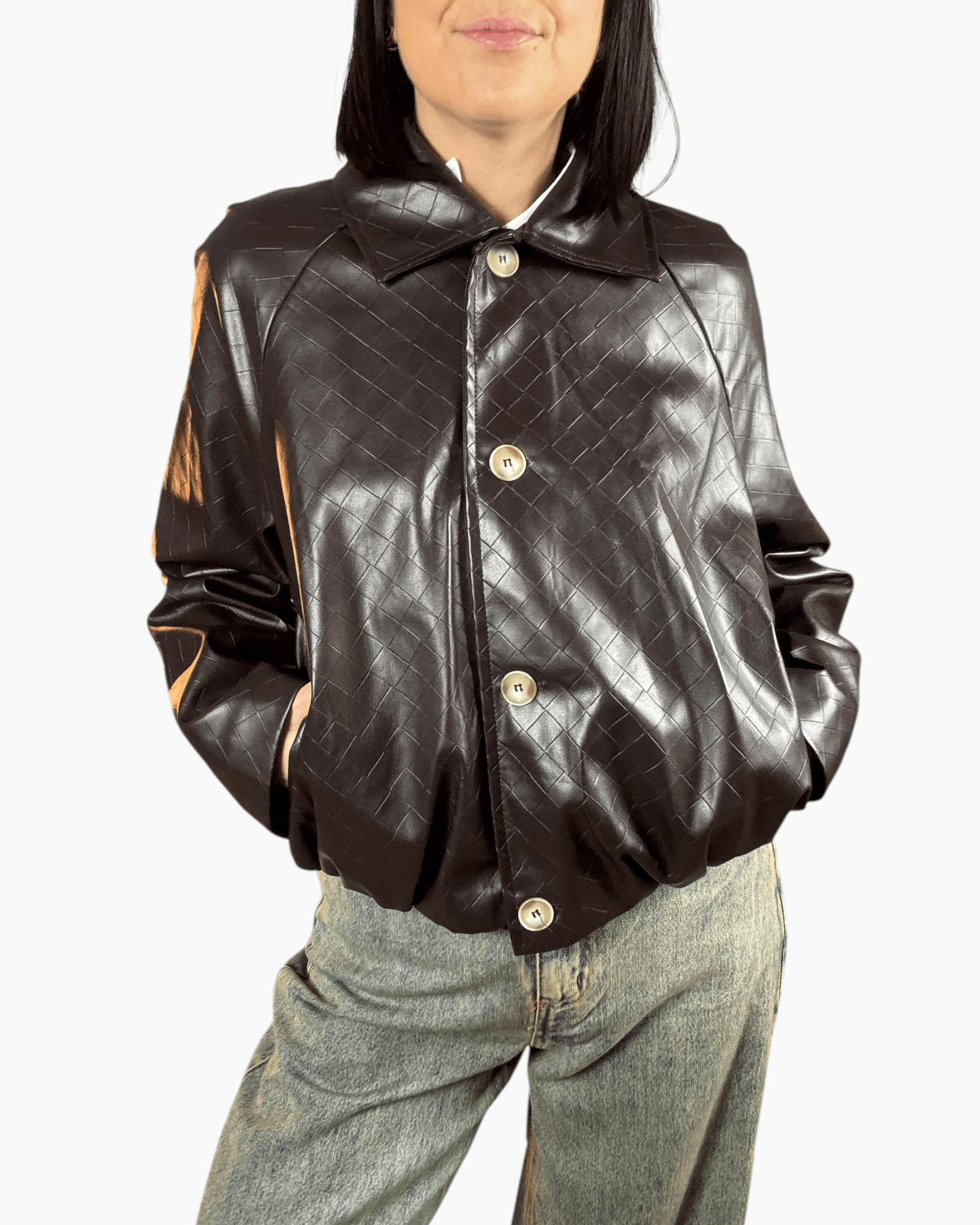 BOMBER INTRECCIATO SUSY MIX - XE BLU ABBIGLIAMENTO