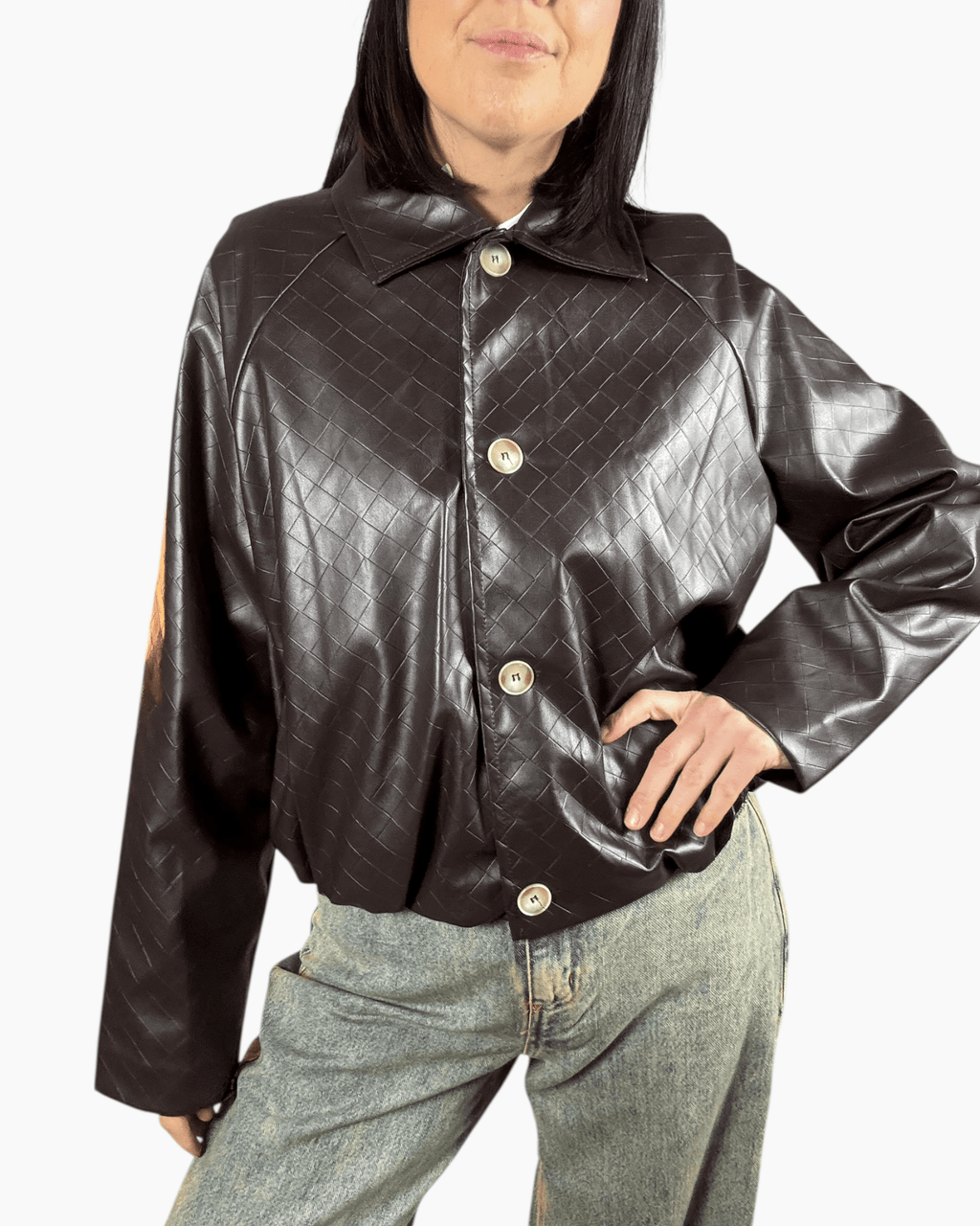 BOMBER INTRECCIATO SUSY MIX - XE BLU ABBIGLIAMENTO