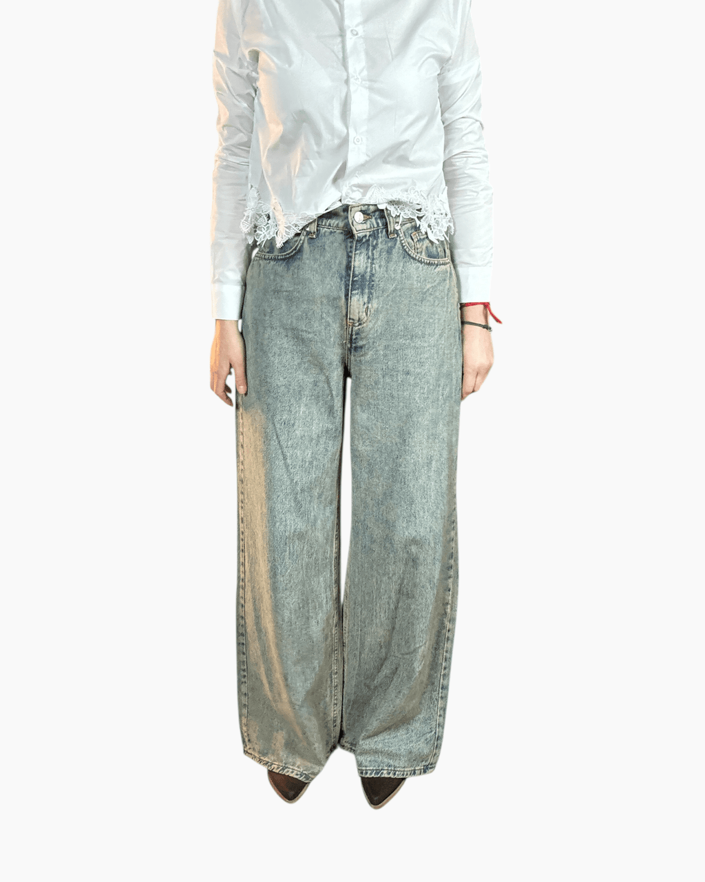 JEANS A PALAZZO SABBIATO SUSY MIX - XE BLU ABBIGLIAMENTO