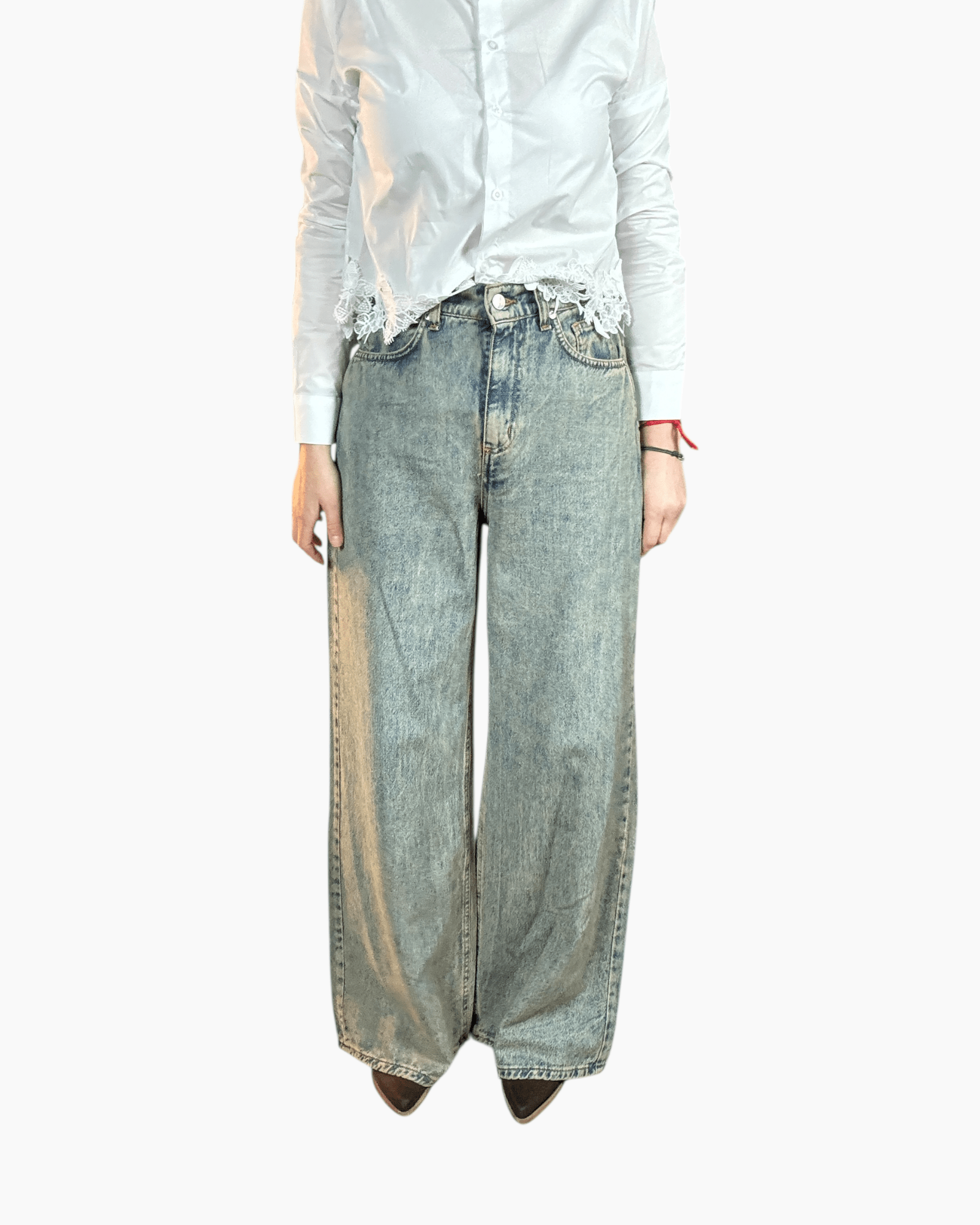 JEANS A PALAZZO SABBIATO SUSY MIX - XE BLU ABBIGLIAMENTO