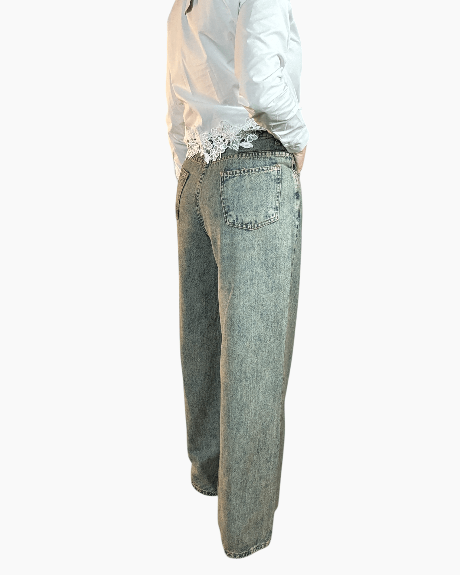 JEANS A PALAZZO SABBIATO SUSY MIX - XE BLU ABBIGLIAMENTO