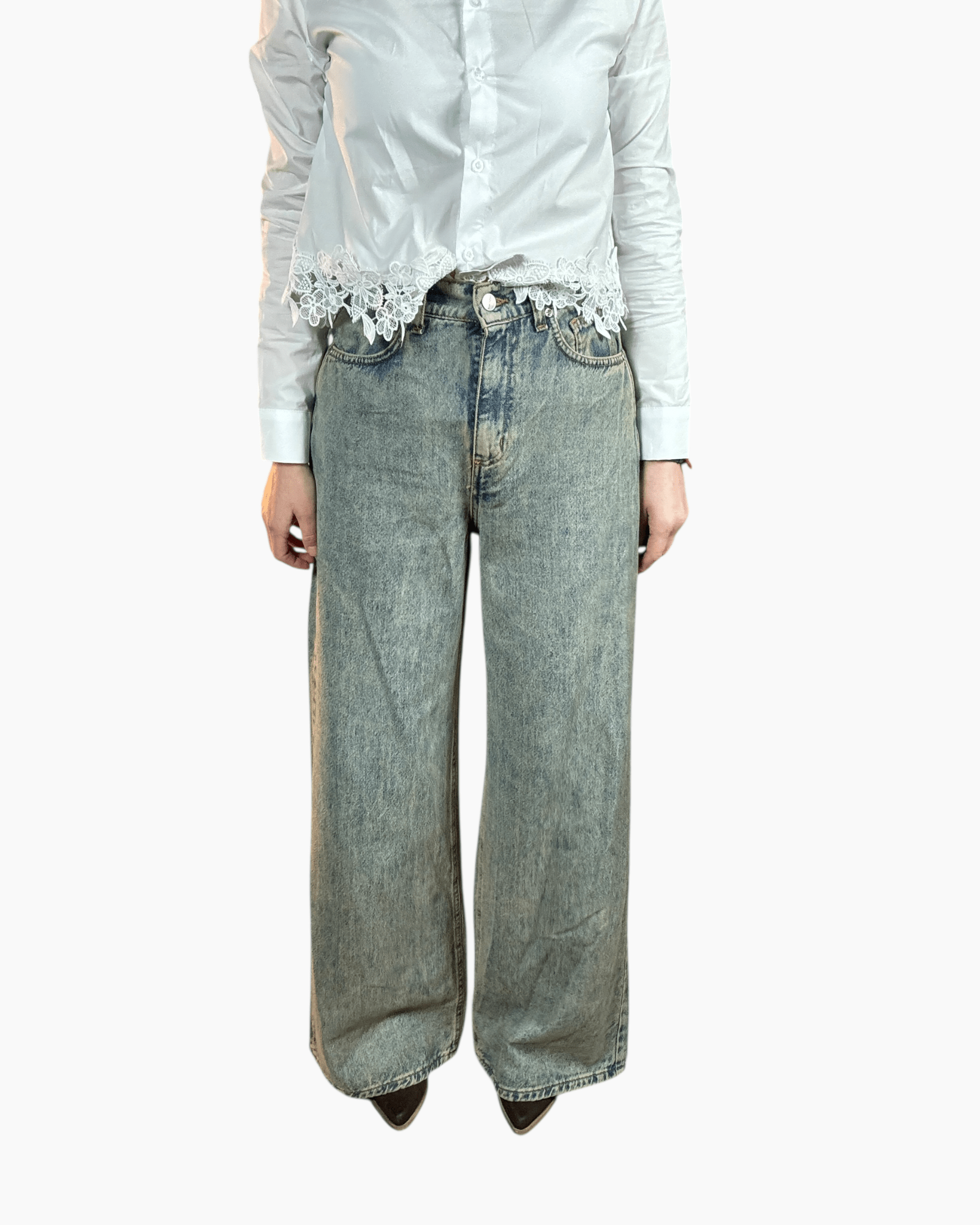 JEANS A PALAZZO SABBIATO SUSY MIX - XE BLU ABBIGLIAMENTO