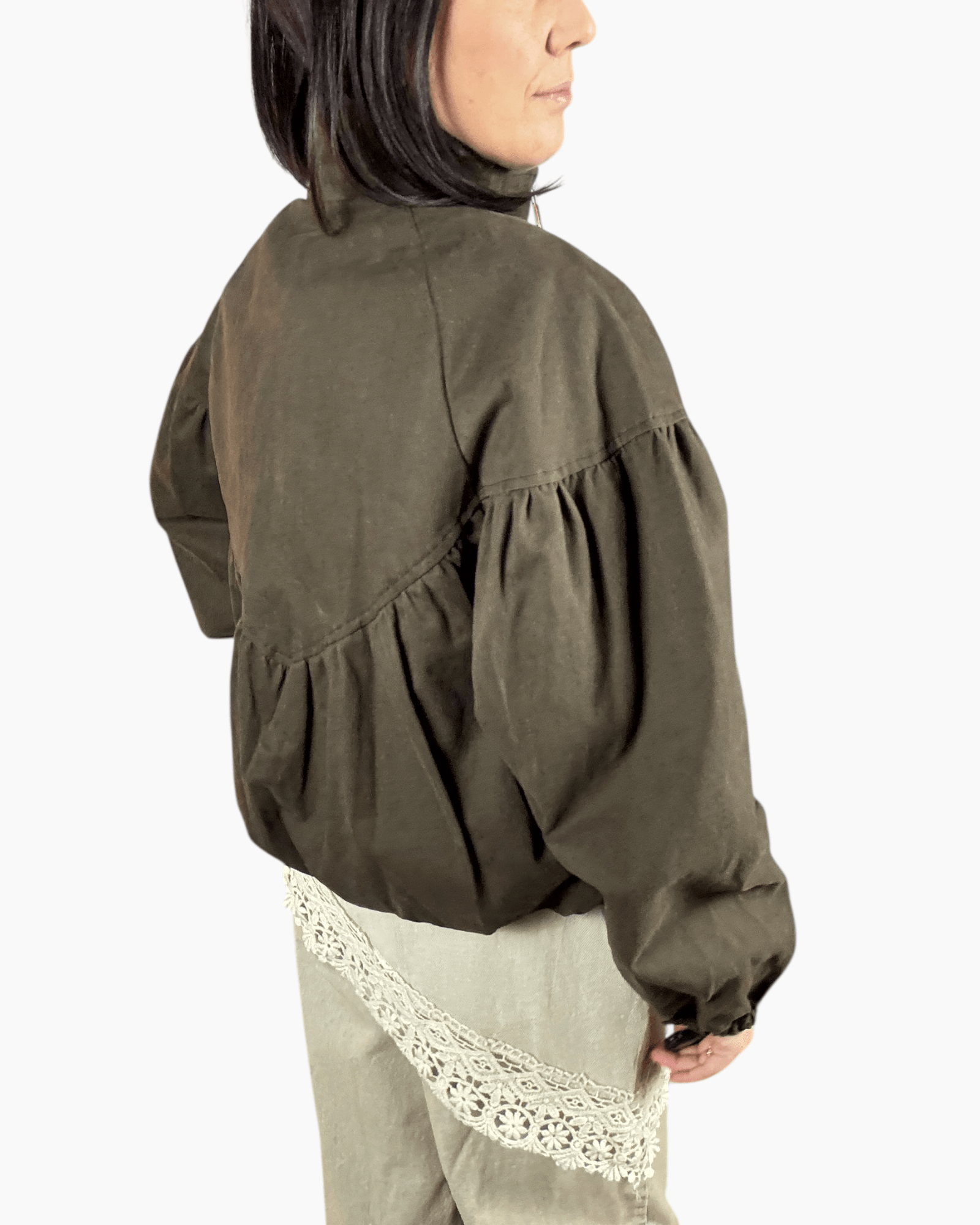 BOMBER AMPIO IN CANVAS SUSY MIX - XE BLU ABBIGLIAMENTO