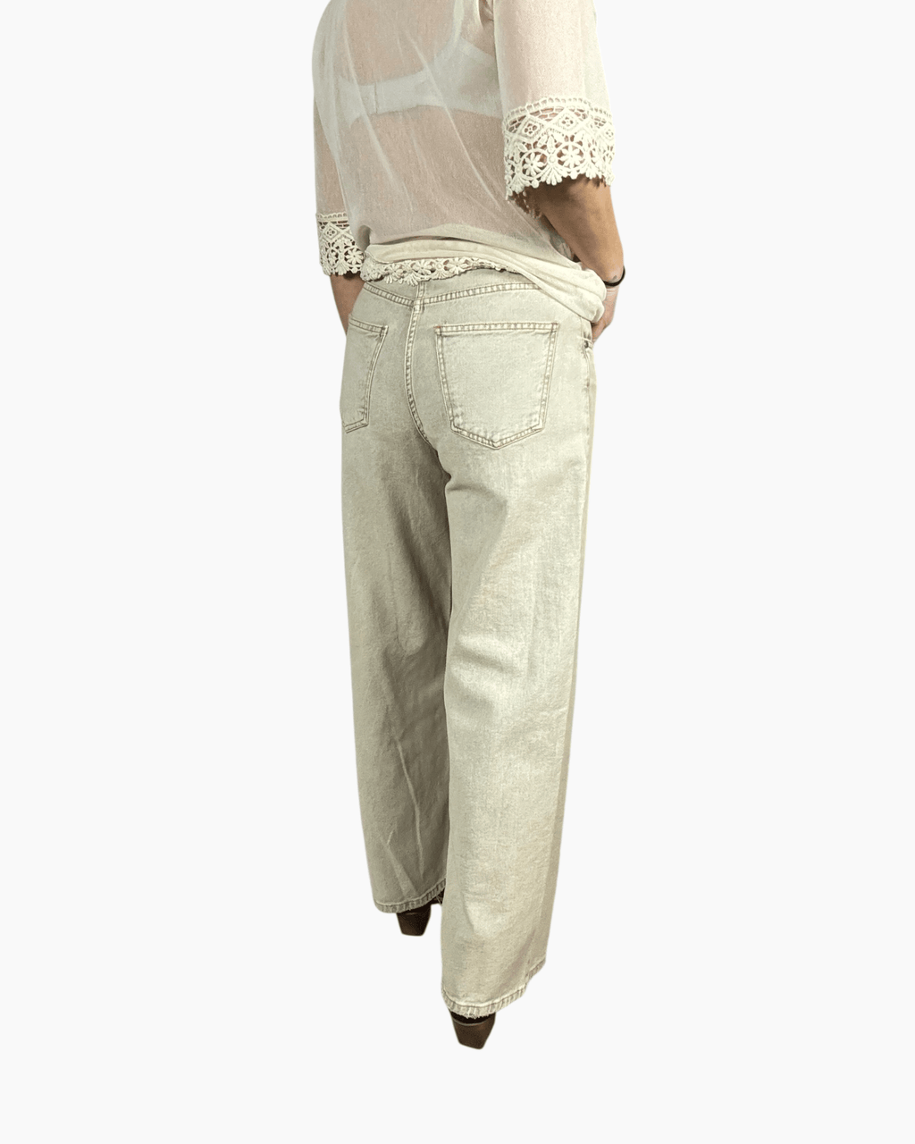 JEANS WIDE LEG SABBIATO SUSY MIX - XE BLU ABBIGLIAMENTO