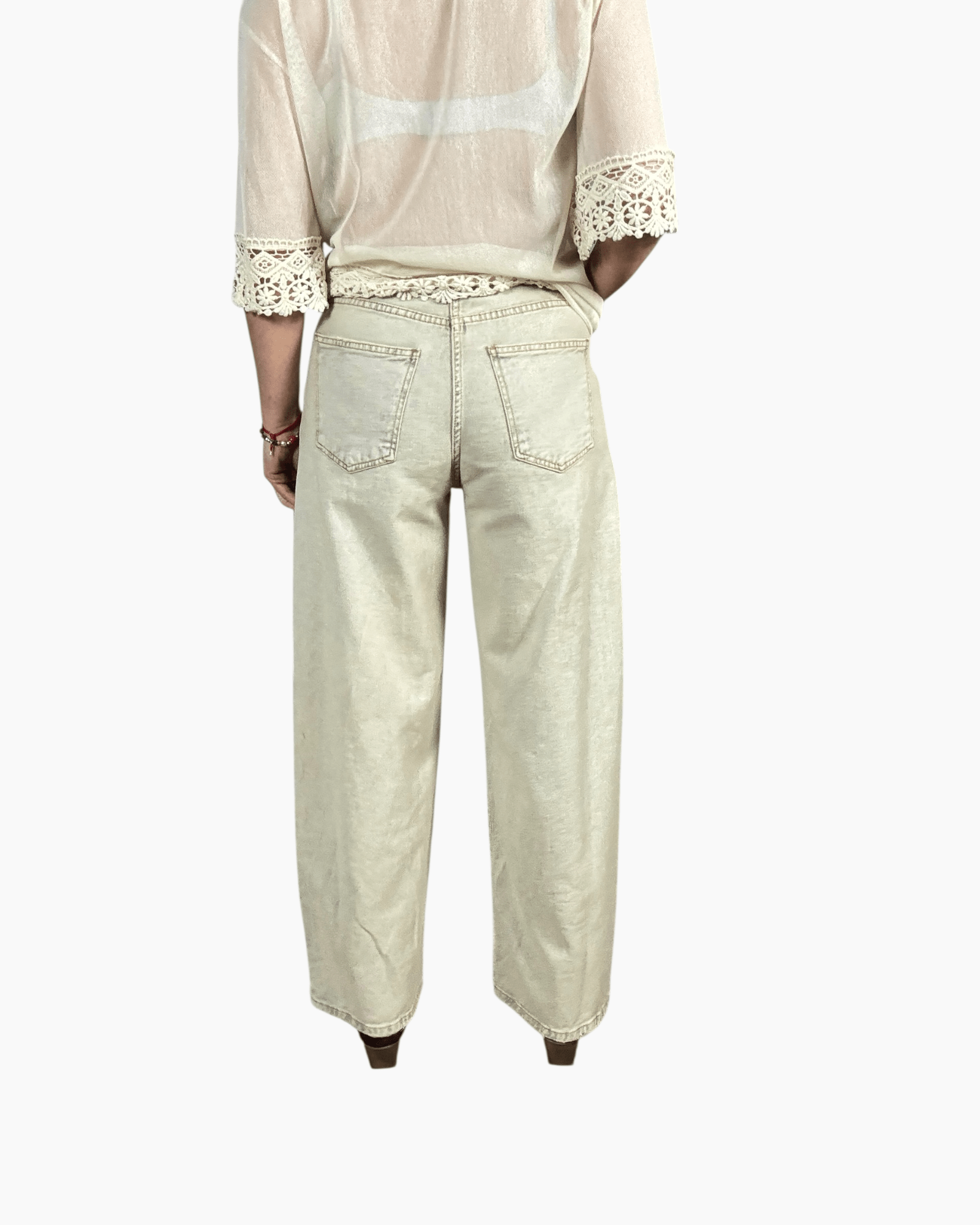 JEANS WIDE LEG SABBIATO SUSY MIX - XE BLU ABBIGLIAMENTO