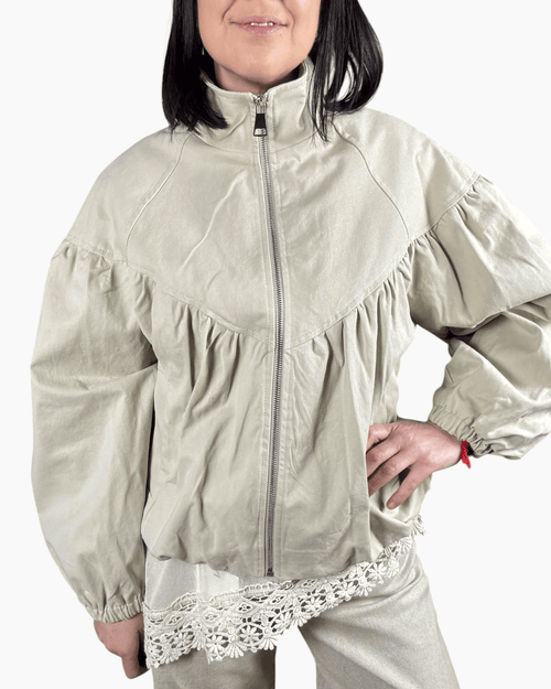 BOMBER AMPIO IN CANVAS SUSY MIX - XE BLU ABBIGLIAMENTO