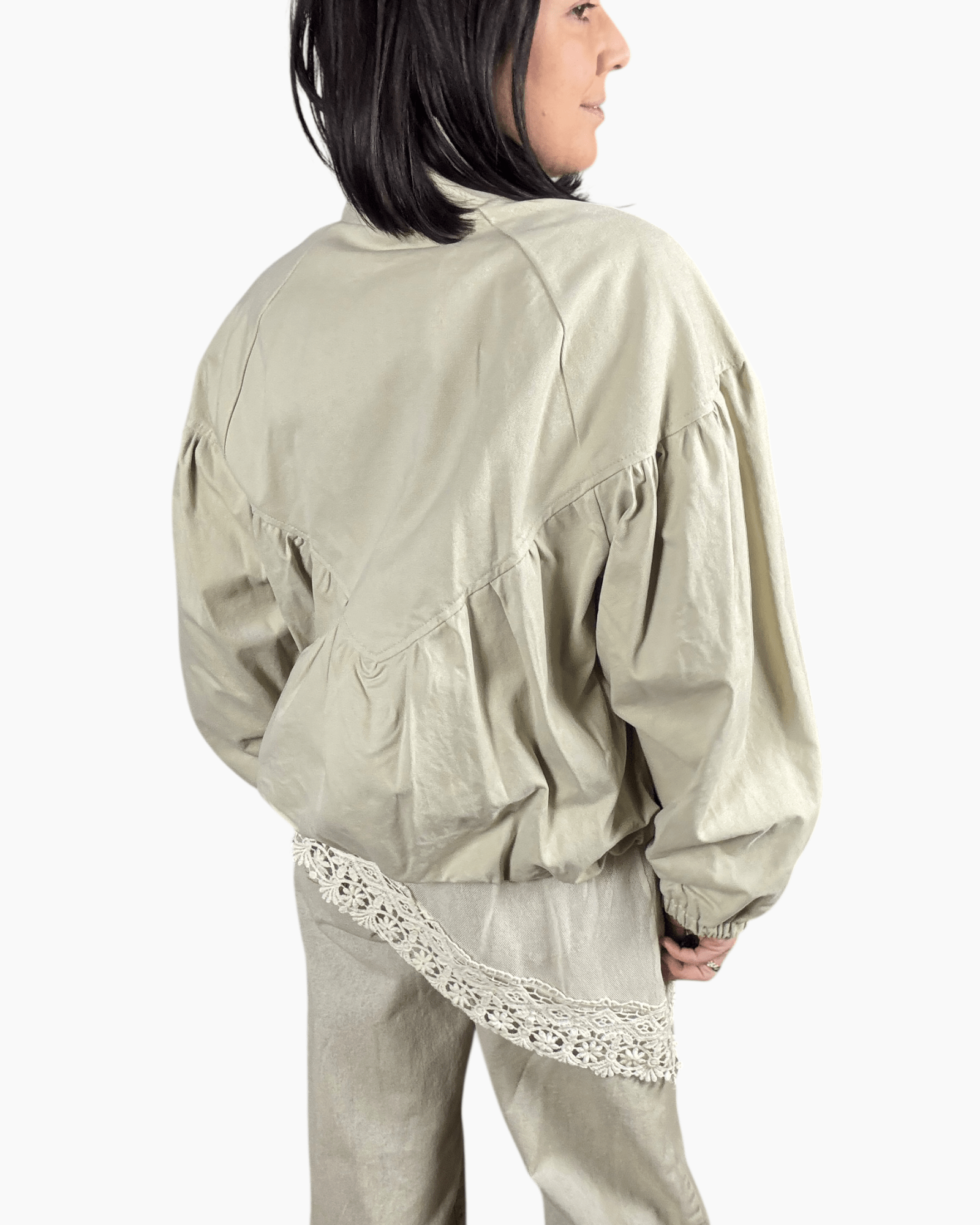 BOMBER AMPIO IN CANVAS SUSY MIX - XE BLU ABBIGLIAMENTO