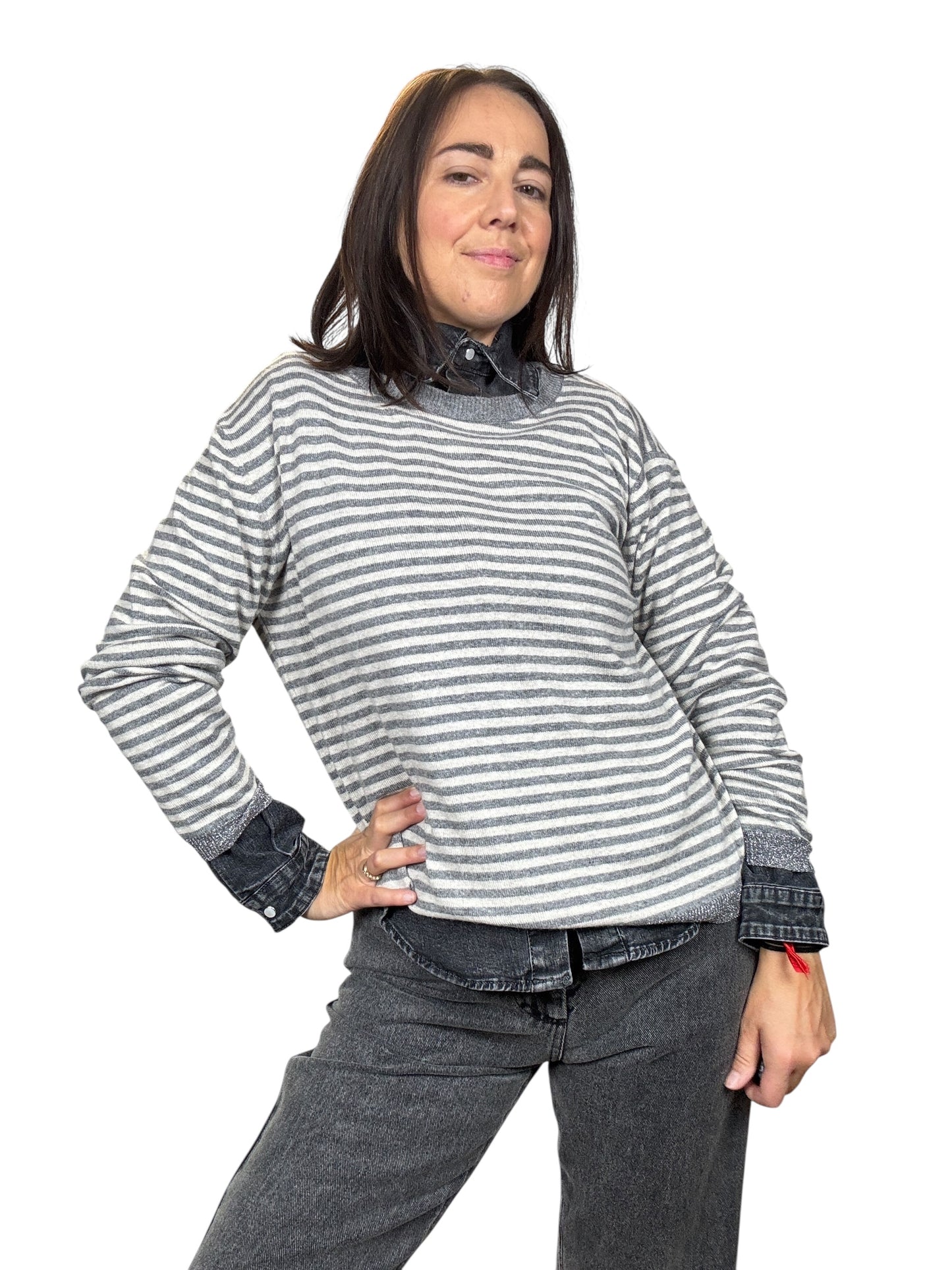 MAGLIA A RIGHE CON BOTTONI SCHIENA SUSY MIX