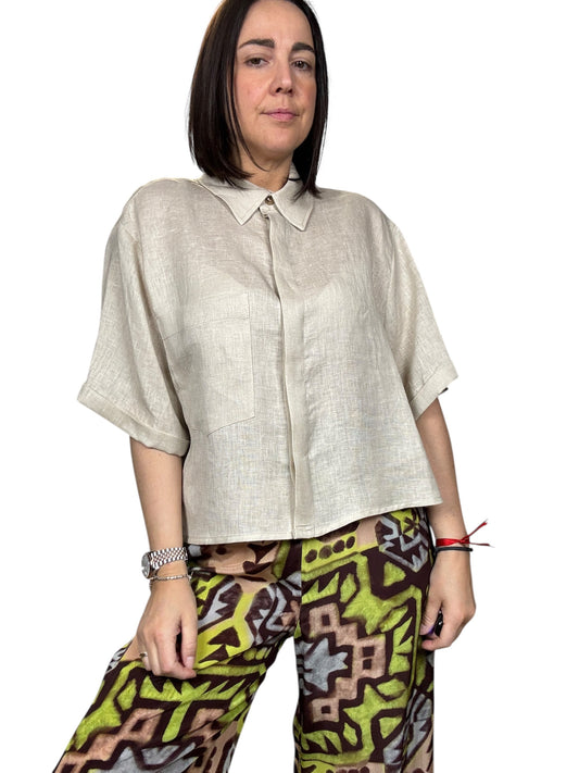 CAMICIA IN LINO TENSIONE IN