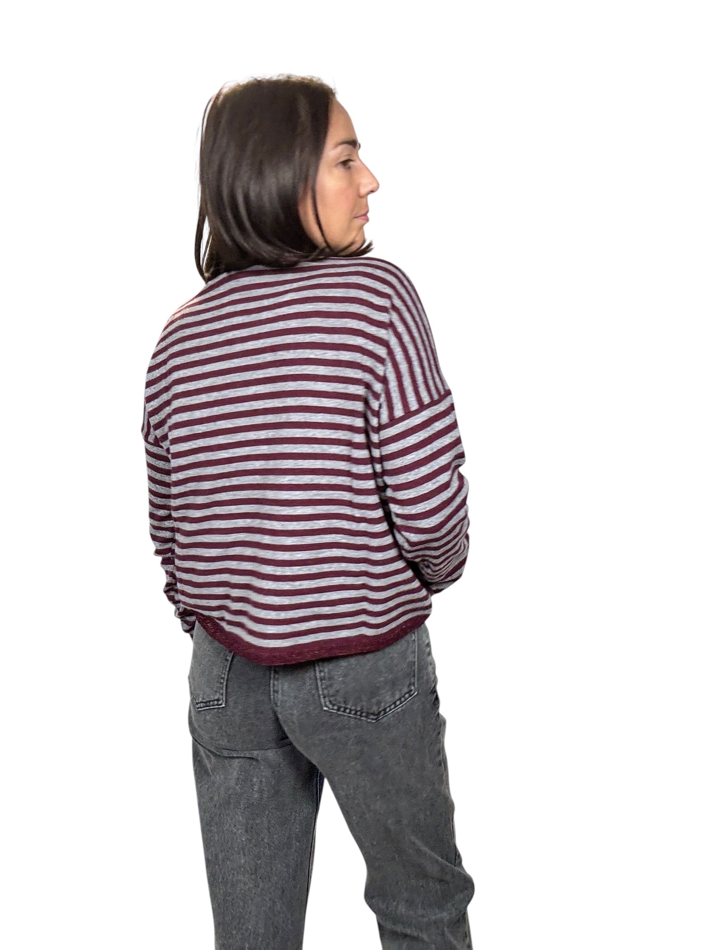 MAGLIA A RIGHE CON PROFILO IN LUREX