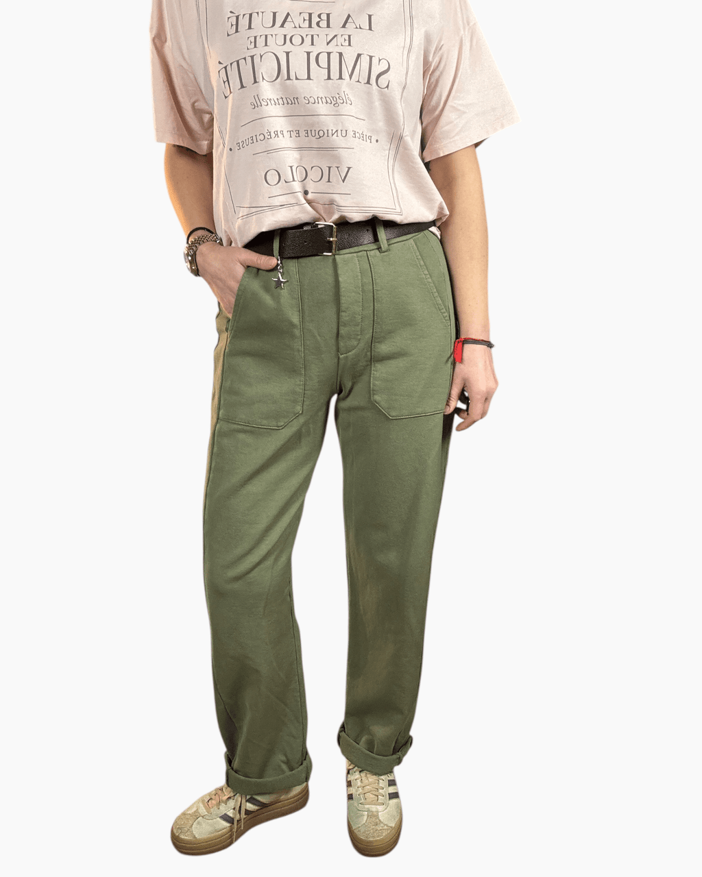 PANTALONE CARROT IN FELPA SUSY MIX - XE BLU ABBIGLIAMENTO