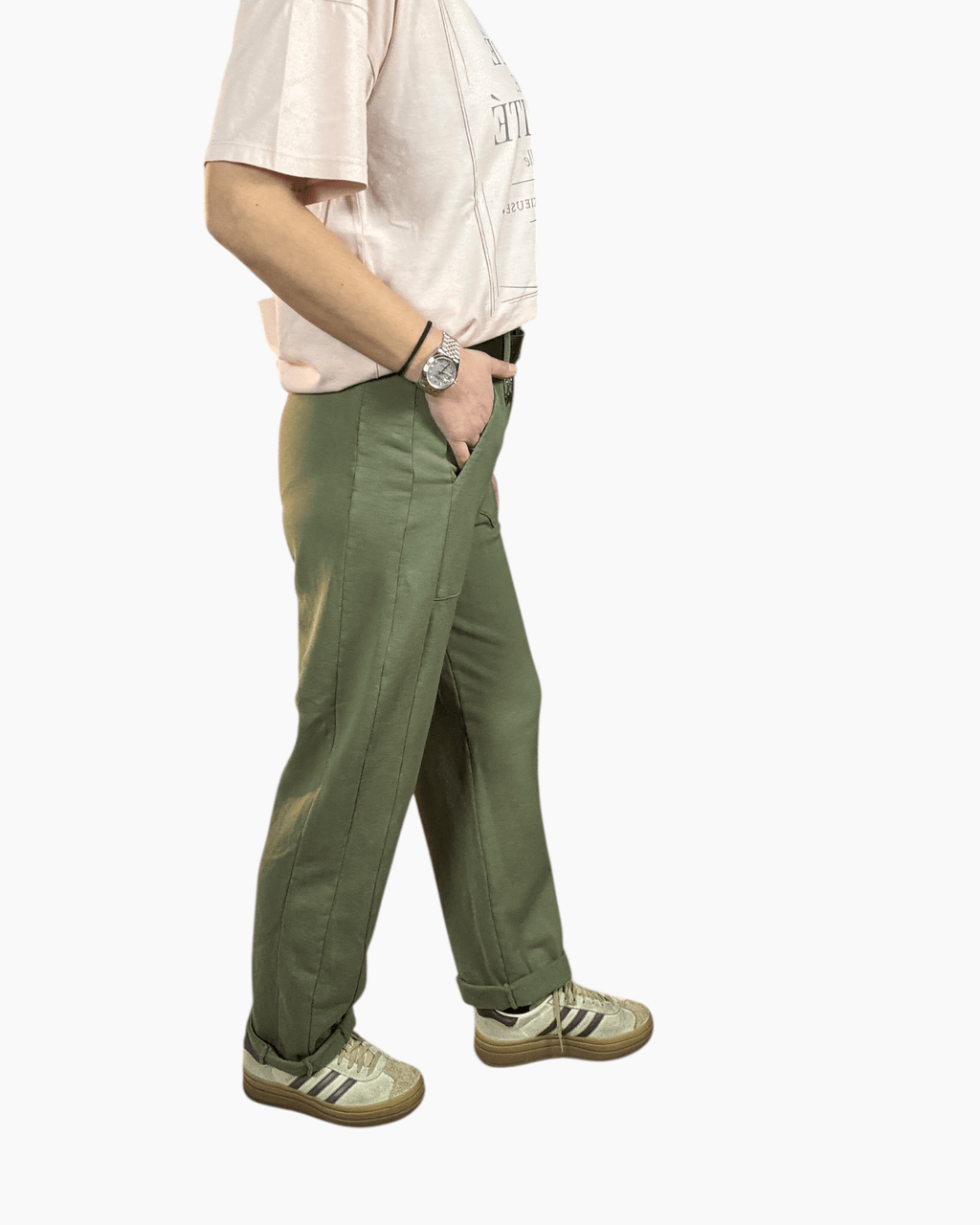 PANTALONE CARROT IN FELPA SUSY MIX - XE BLU ABBIGLIAMENTO