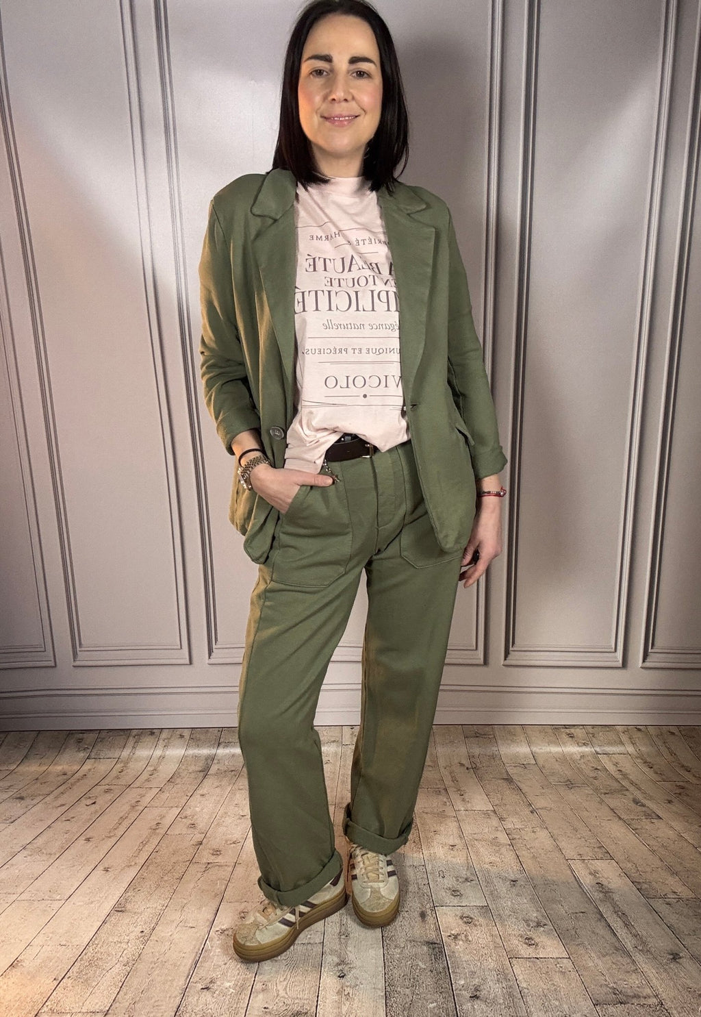 PANTALONE CARROT IN FELPA SUSY MIX - XE BLU ABBIGLIAMENTO