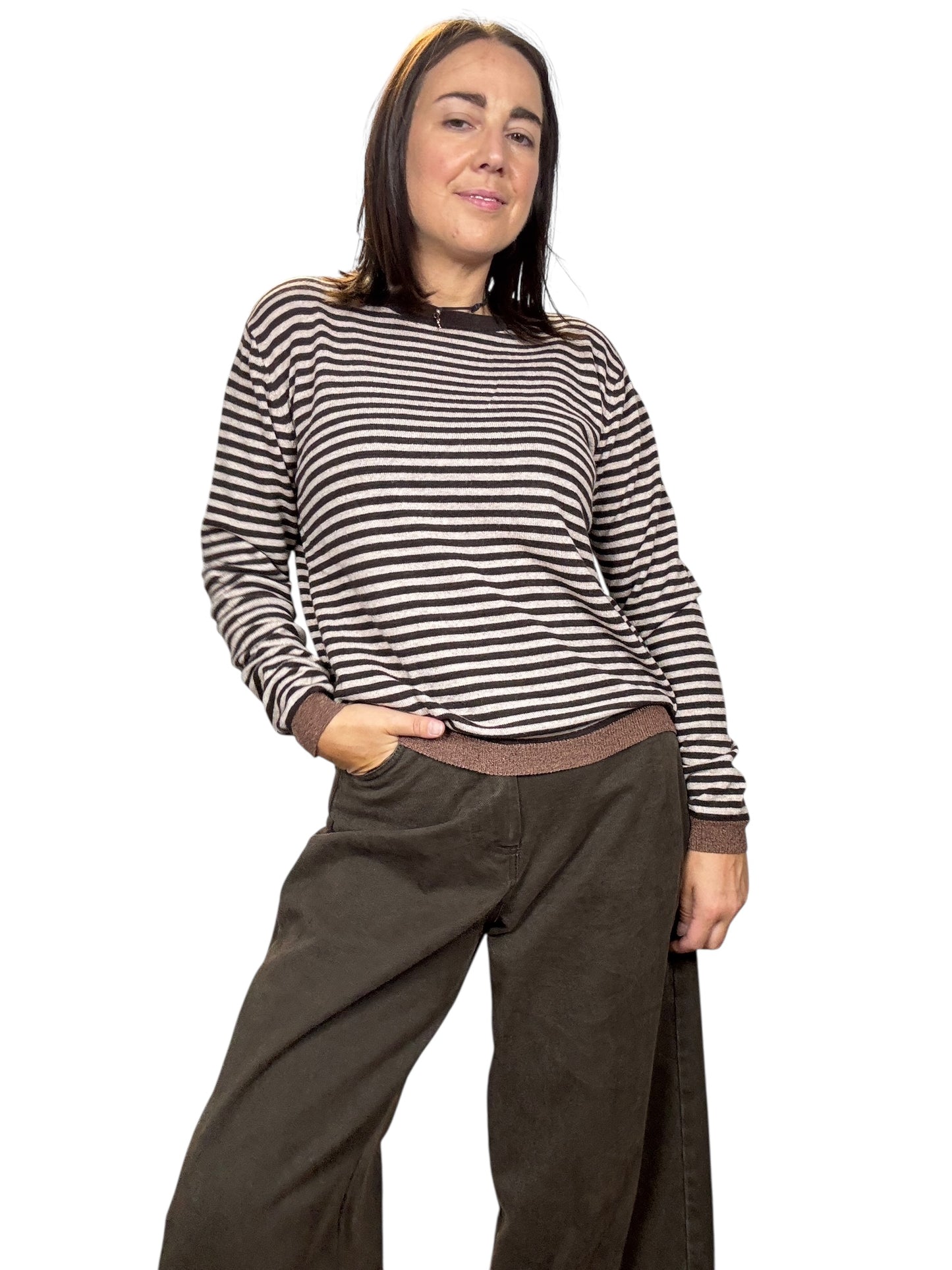 MAGLIA A RIGHE CON PROFILO IN LUREX