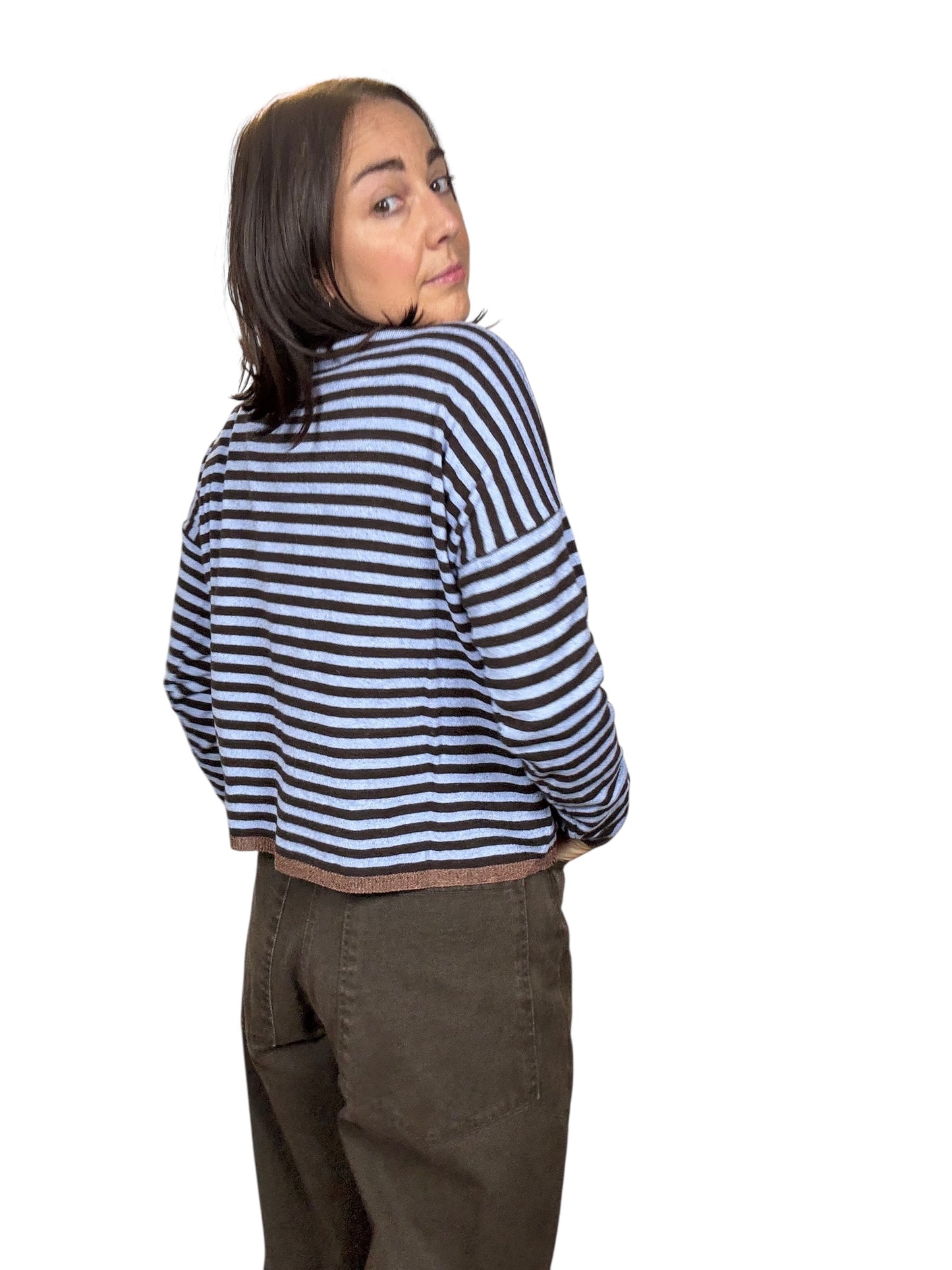 MAGLIA A RIGHE CON PROFILO IN LUREX