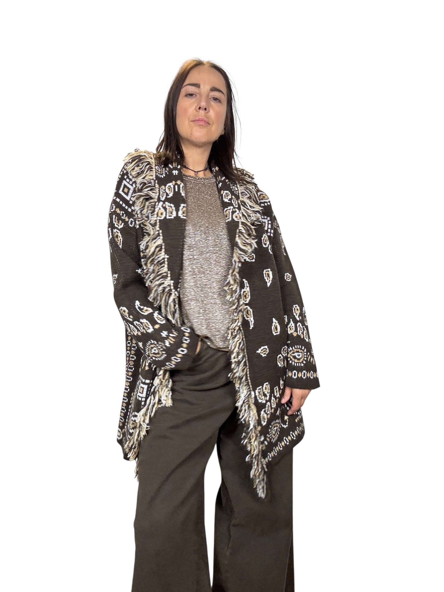 CARDIGAN ALANUI LUNGO CON CINTURA VICOLO