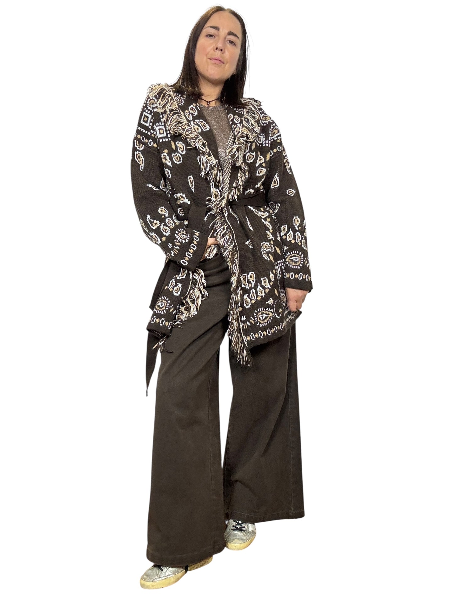 CARDIGAN ALANUI LUNGO CON CINTURA VICOLO