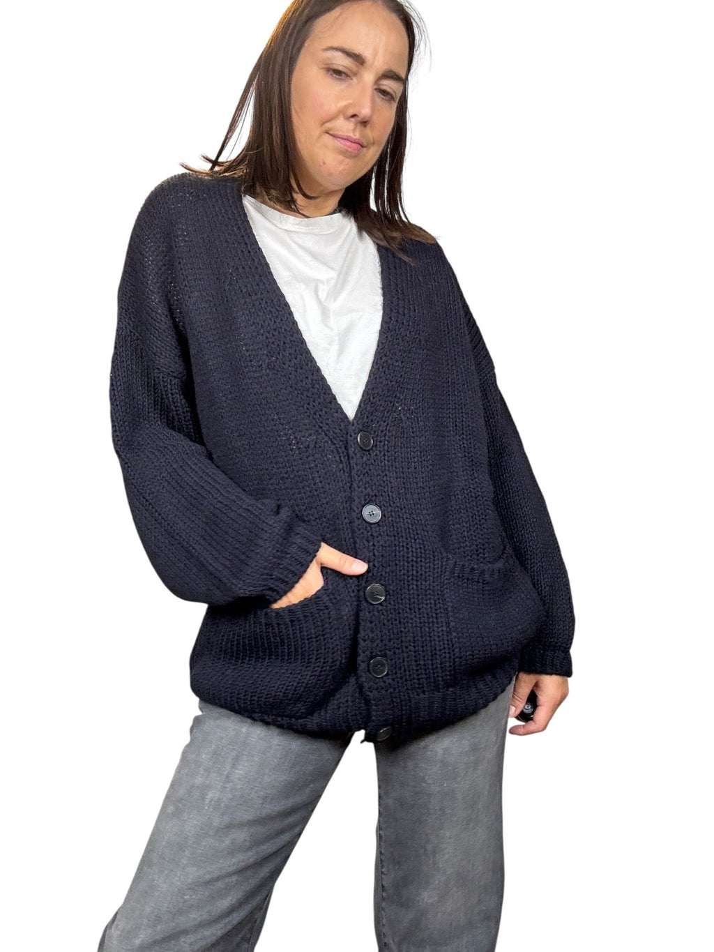 CARDIGAN CON BOTTONI VICOLO - XE BLU ABBIGLIAMENTO