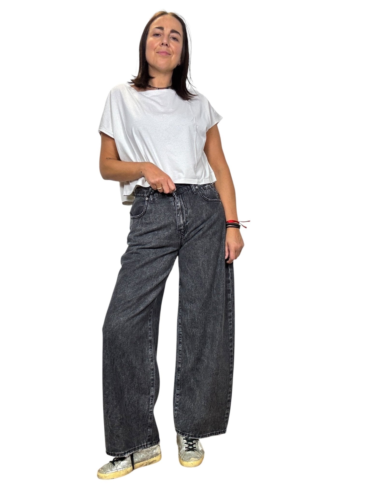 JEANS A PALAZZO GRIGIO HAVEONE - XE BLU ABBIGLIAMENTO