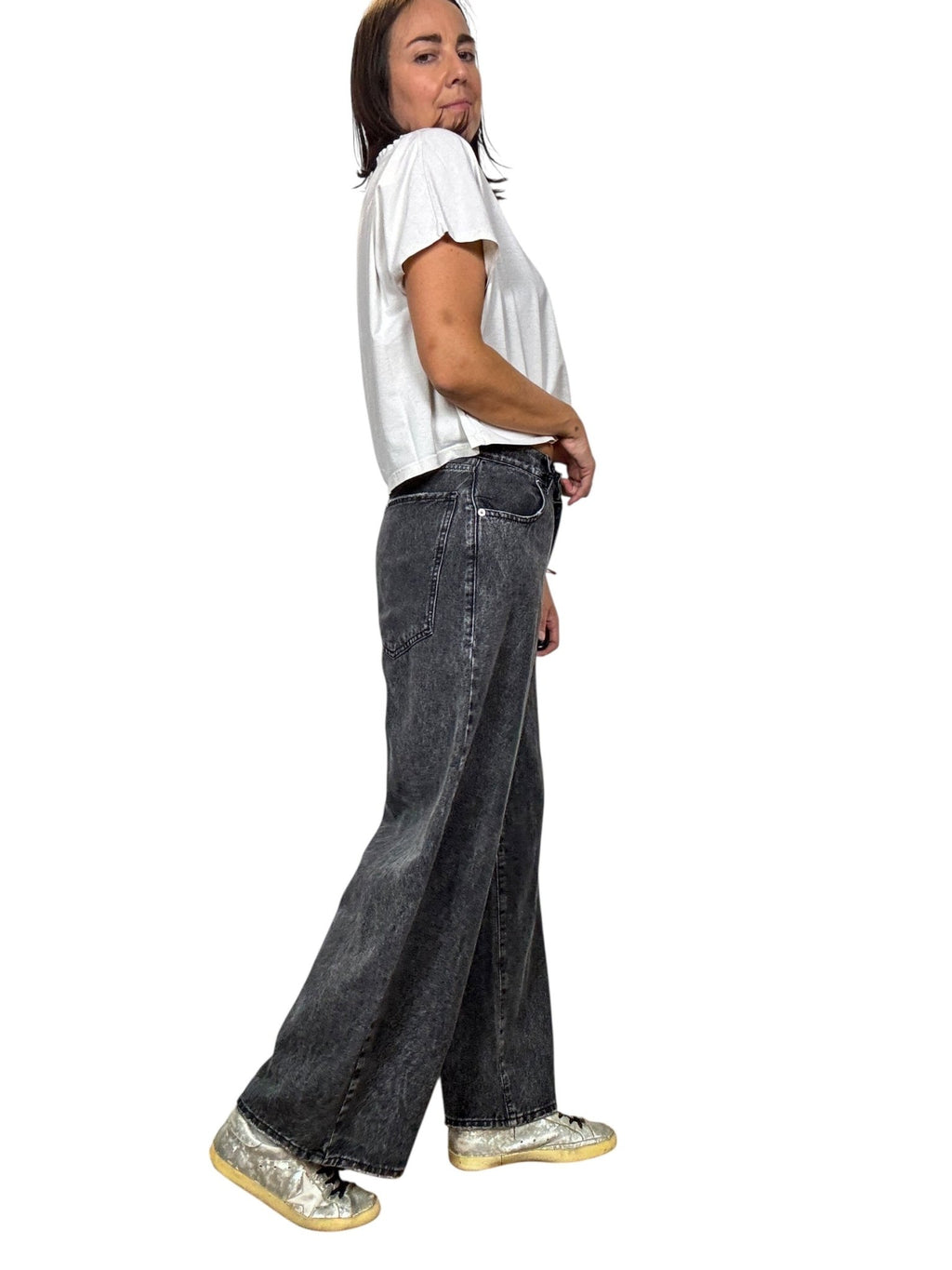 JEANS A PALAZZO GRIGIO HAVEONE - XE BLU ABBIGLIAMENTO